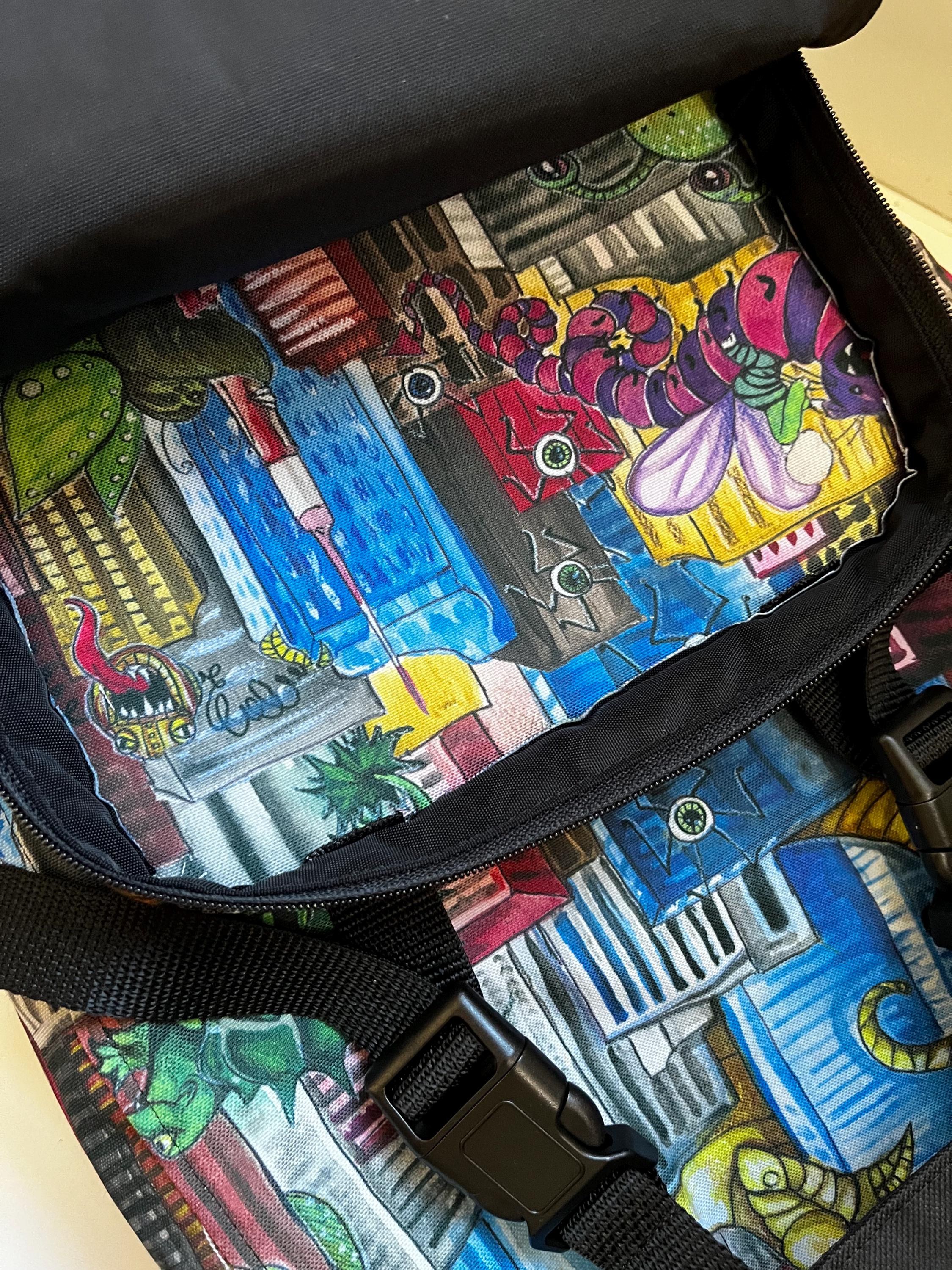 Kaiju Recycled Canvas Rucksack, view 3