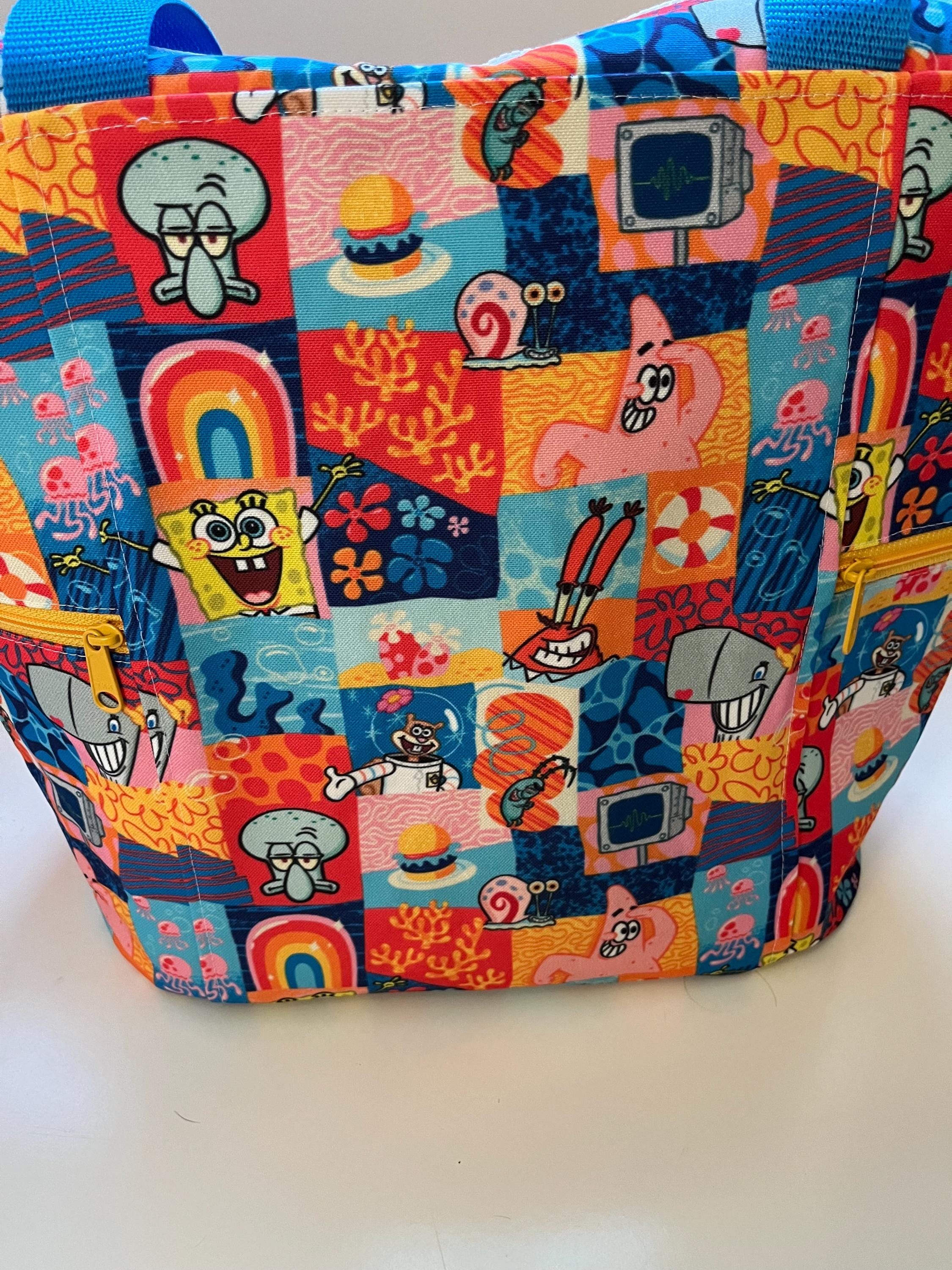 Coral Reef Cartoon Washable Tote Shopping Bag, view 2