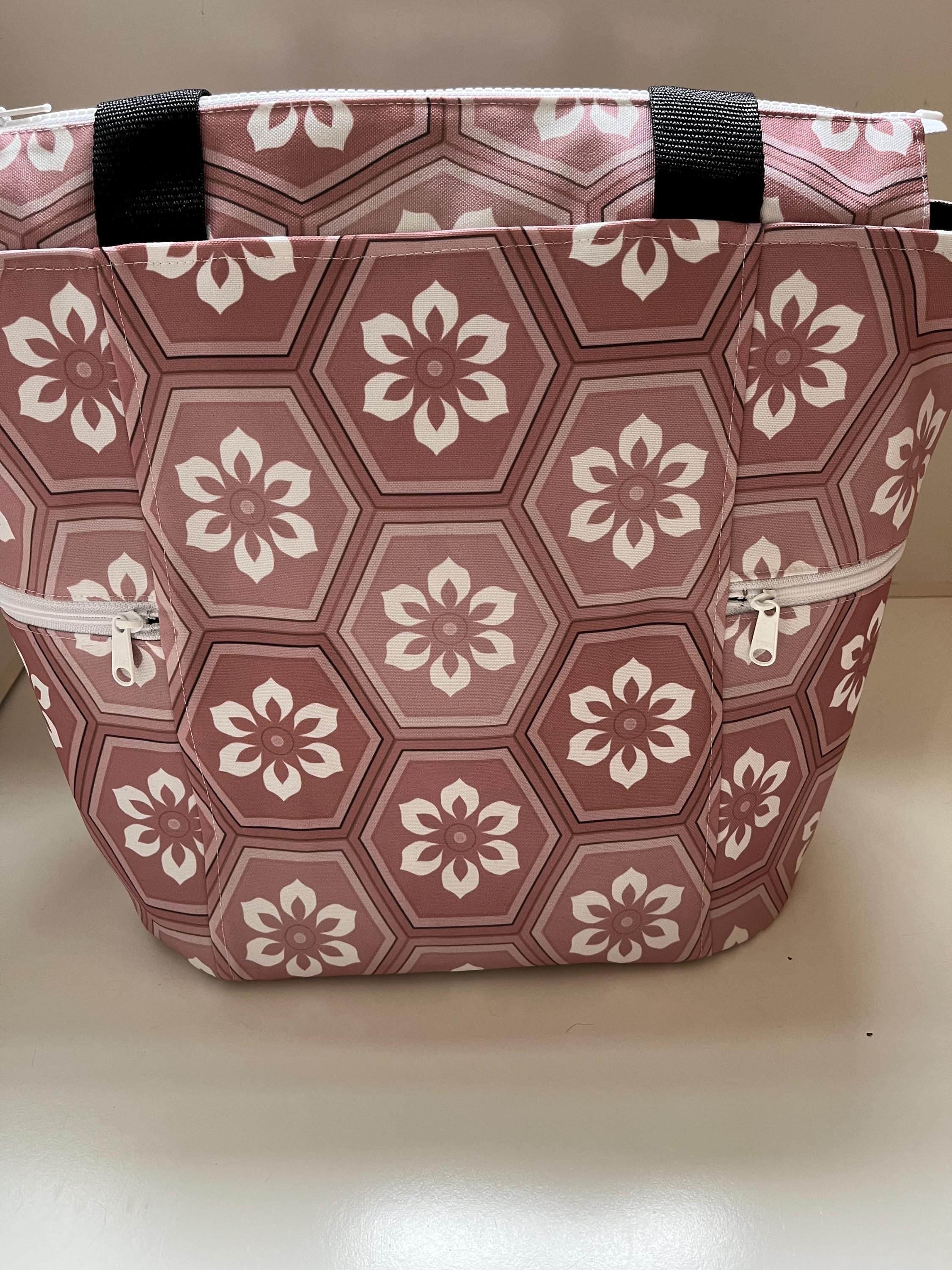 Hexagonal Kimono Print Washable Tote Shopping Bag, view 3