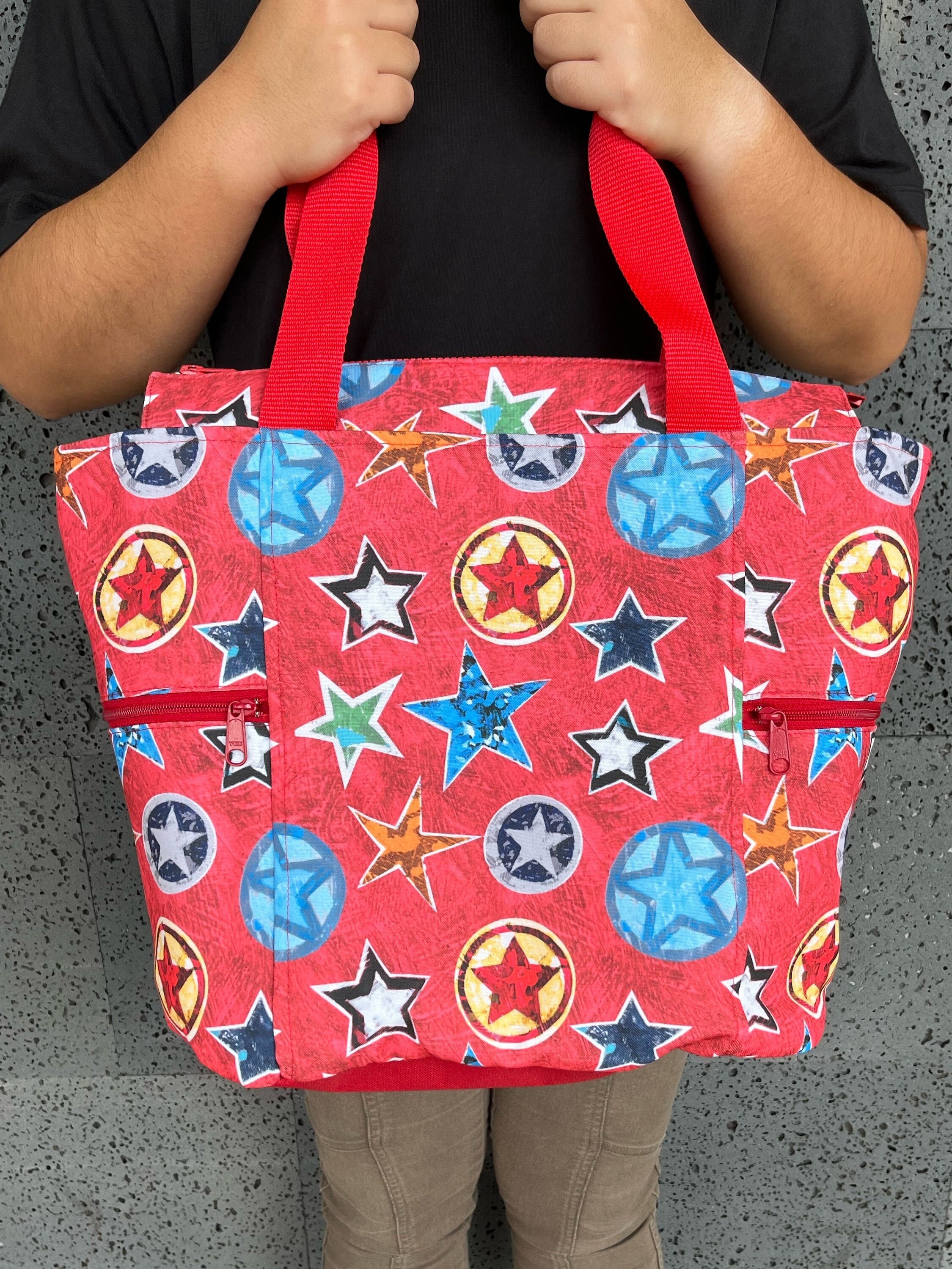 Superhero Stars Washable Tote Shopping Bag