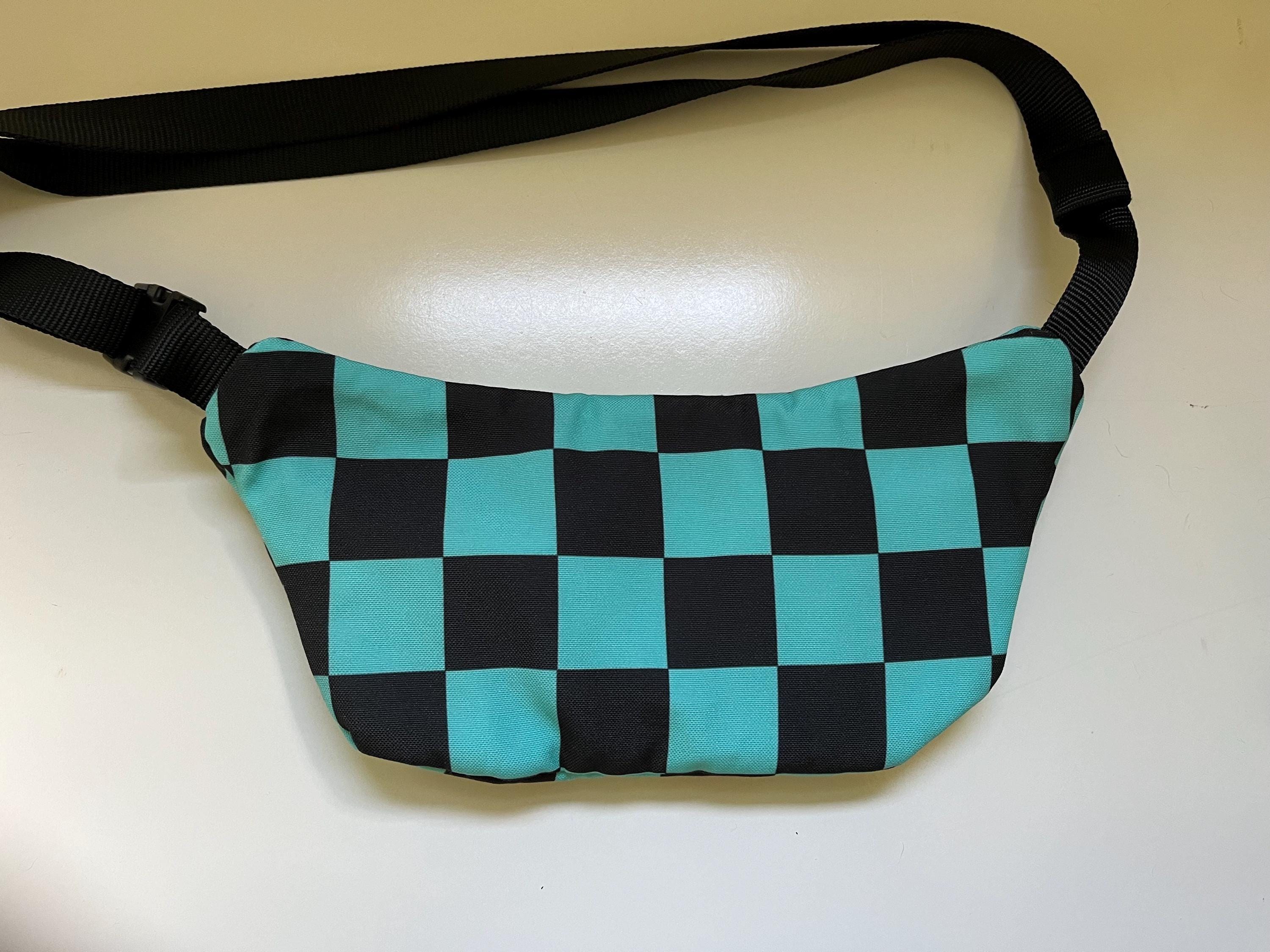 Green Checkerboard Crossbody Pouch, view 3