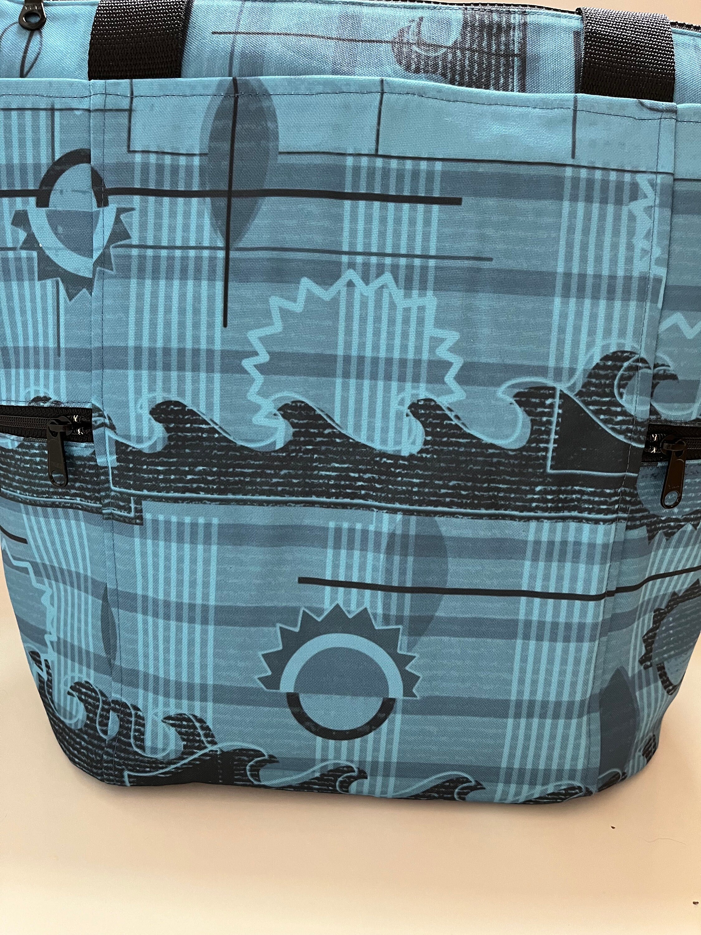 Blue Ocean Surf Washable Tote Shopping Bag, view 2