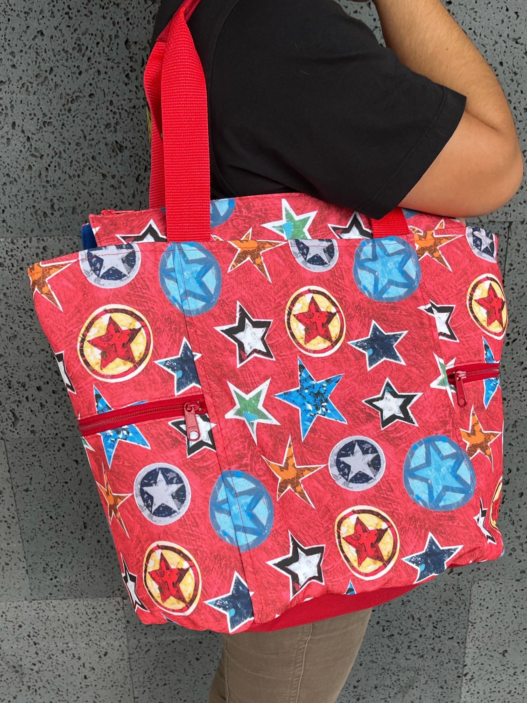 Superhero Stars Washable Tote Shopping Bag, view 10
