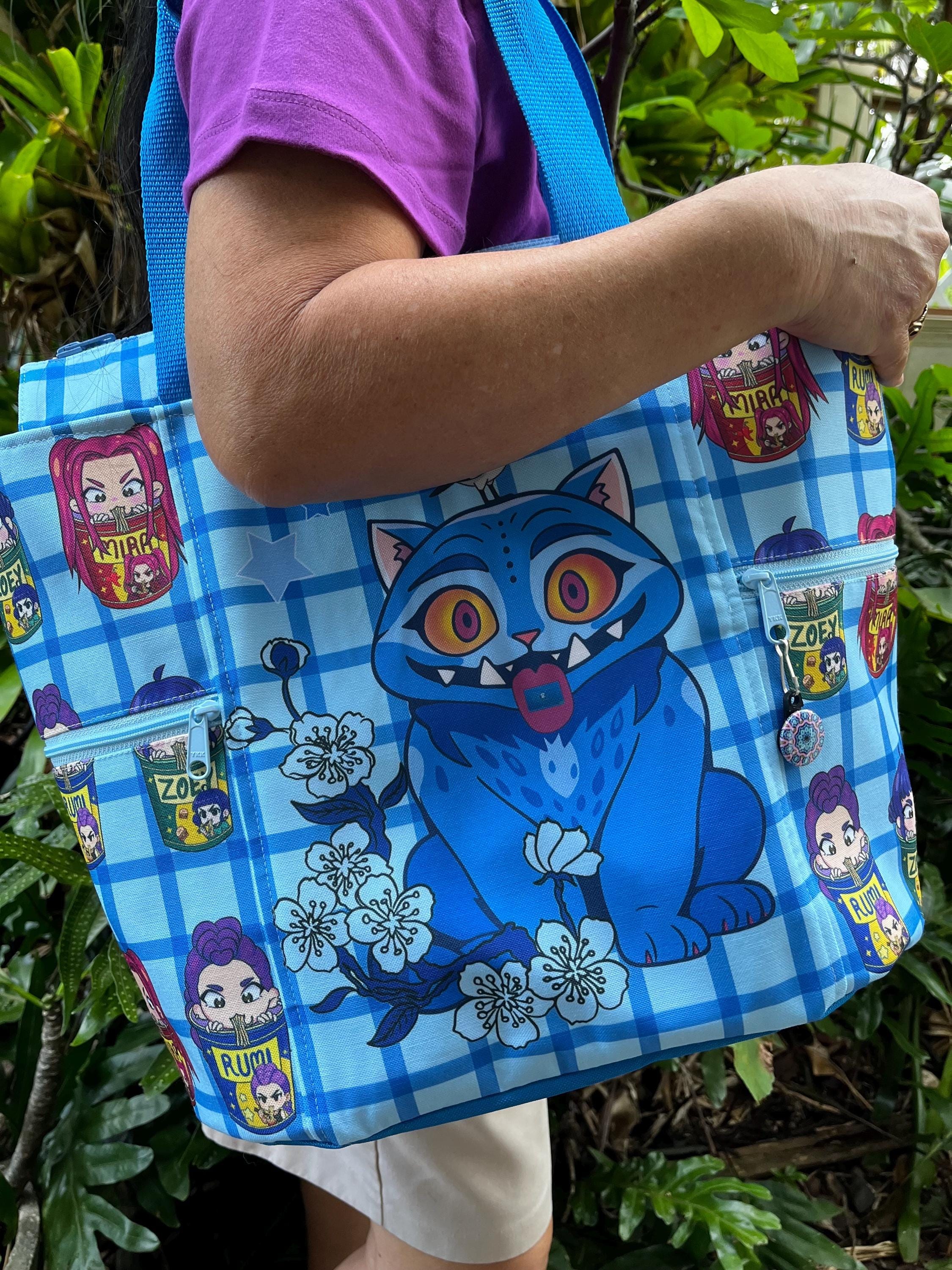 Derpy Tiger KPop Washable Tote Shopping Bag, view 2