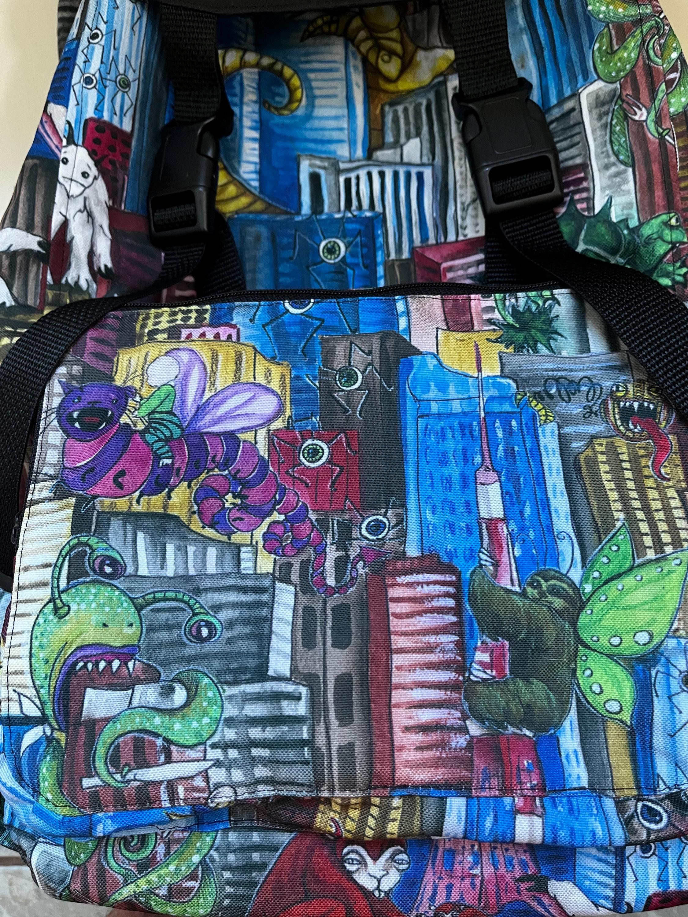 Kaiju Recycled Canvas Rucksack, view 2