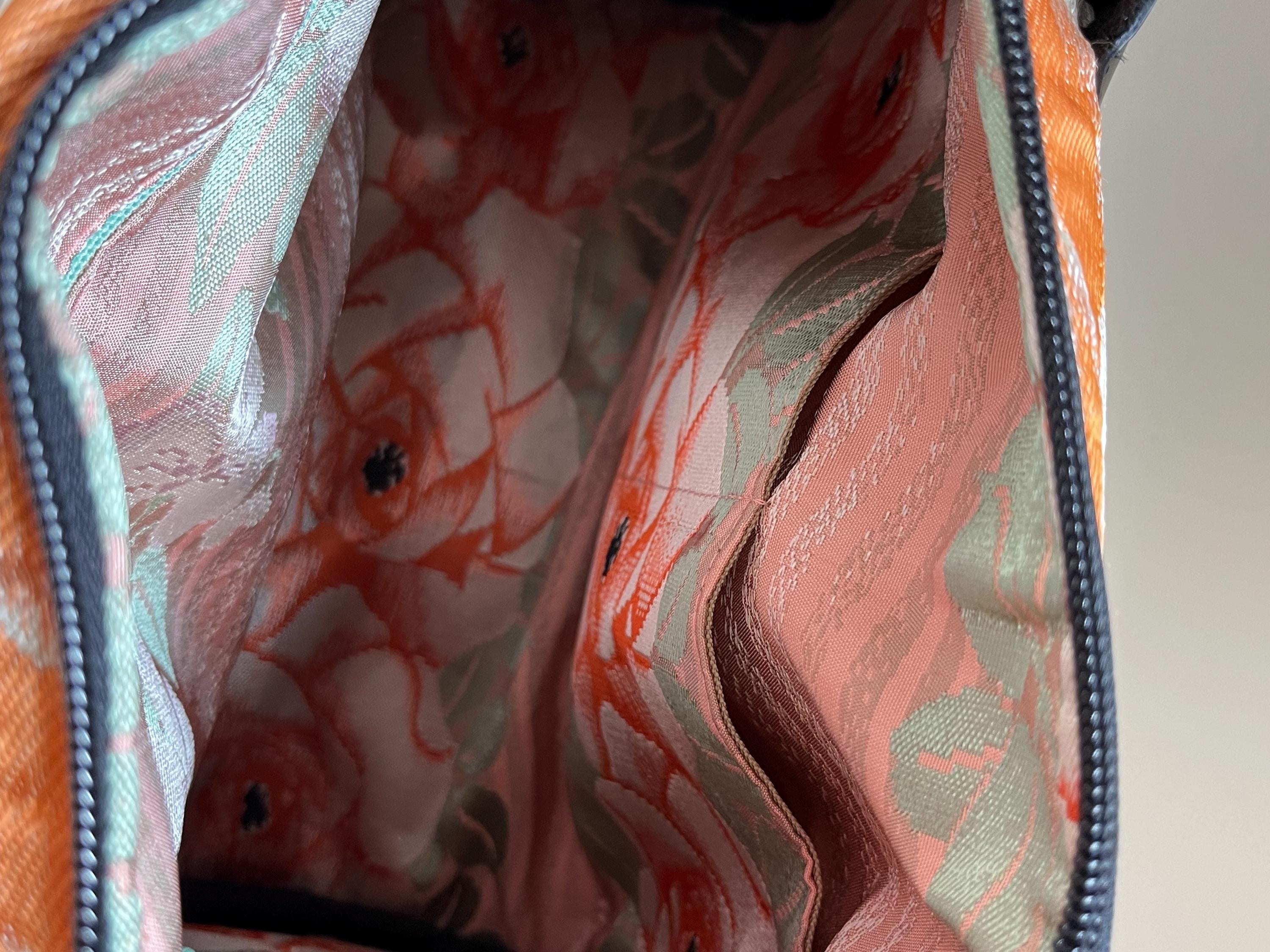 Bowler-style Obi Belt Peony Design Purse, view 3