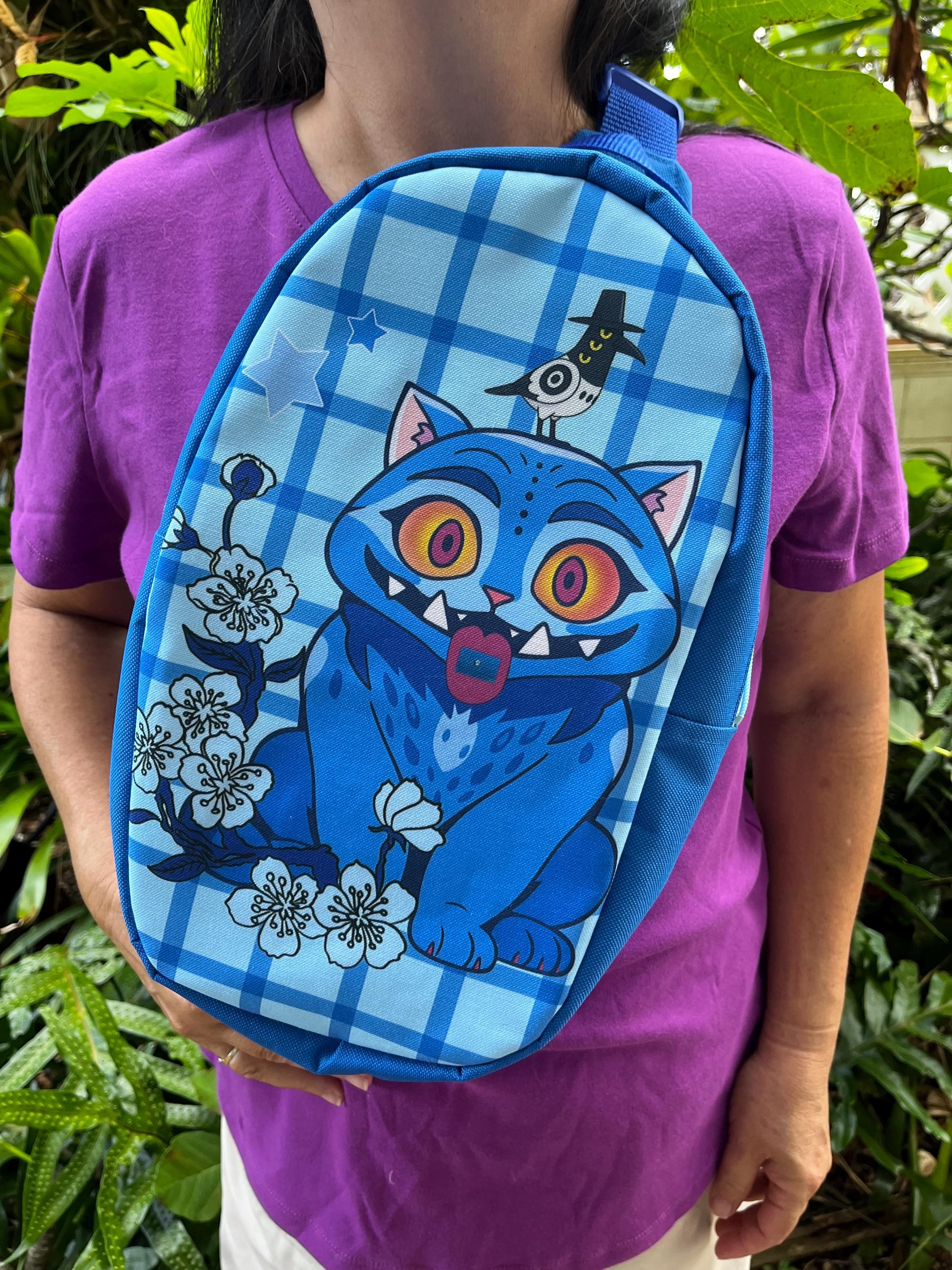Derpy Tiger Plaid Bullet Sling-pack Backpack