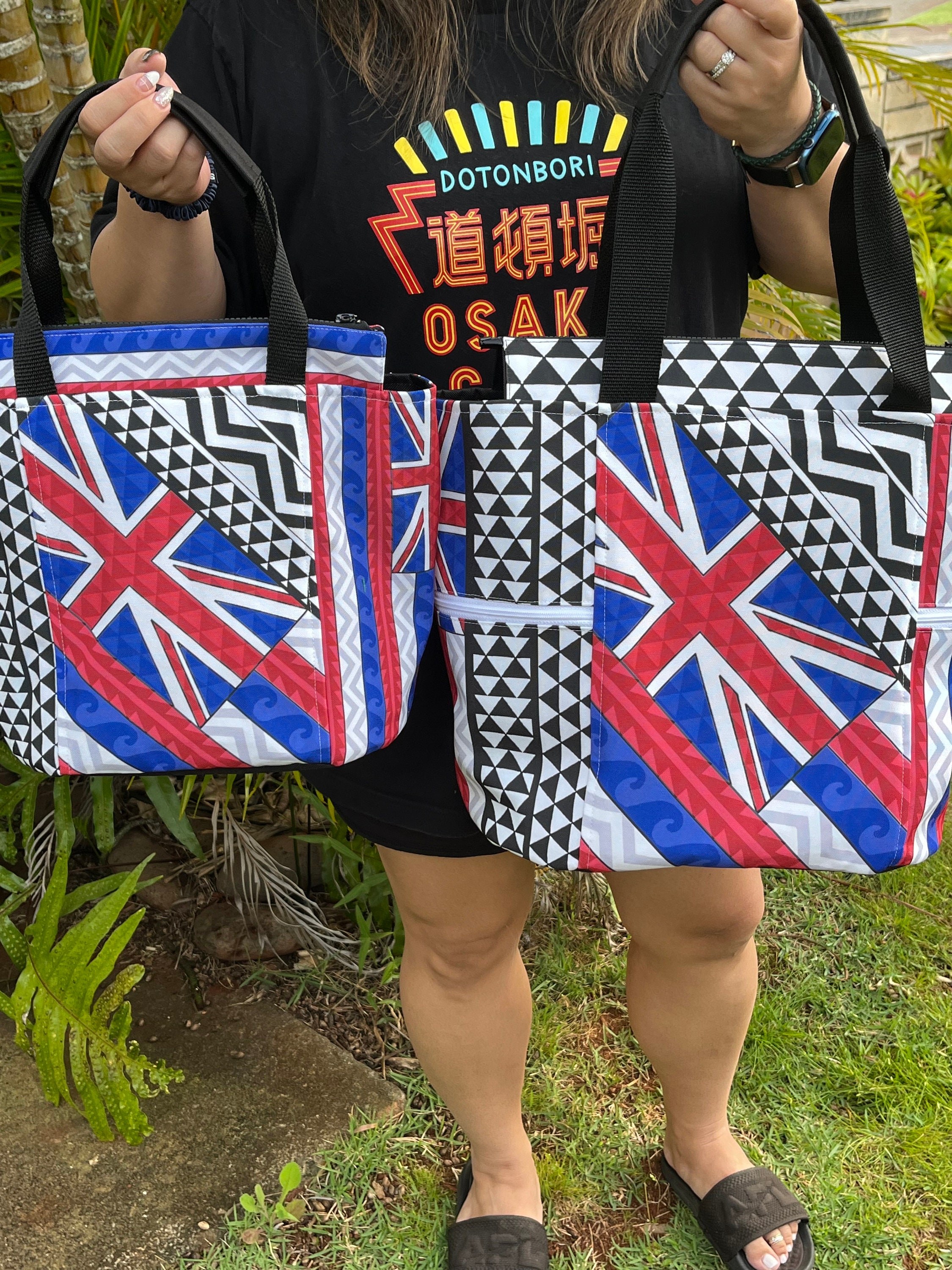 Hawaiian Flag Tattoos Washable Lunch Tote, view 8