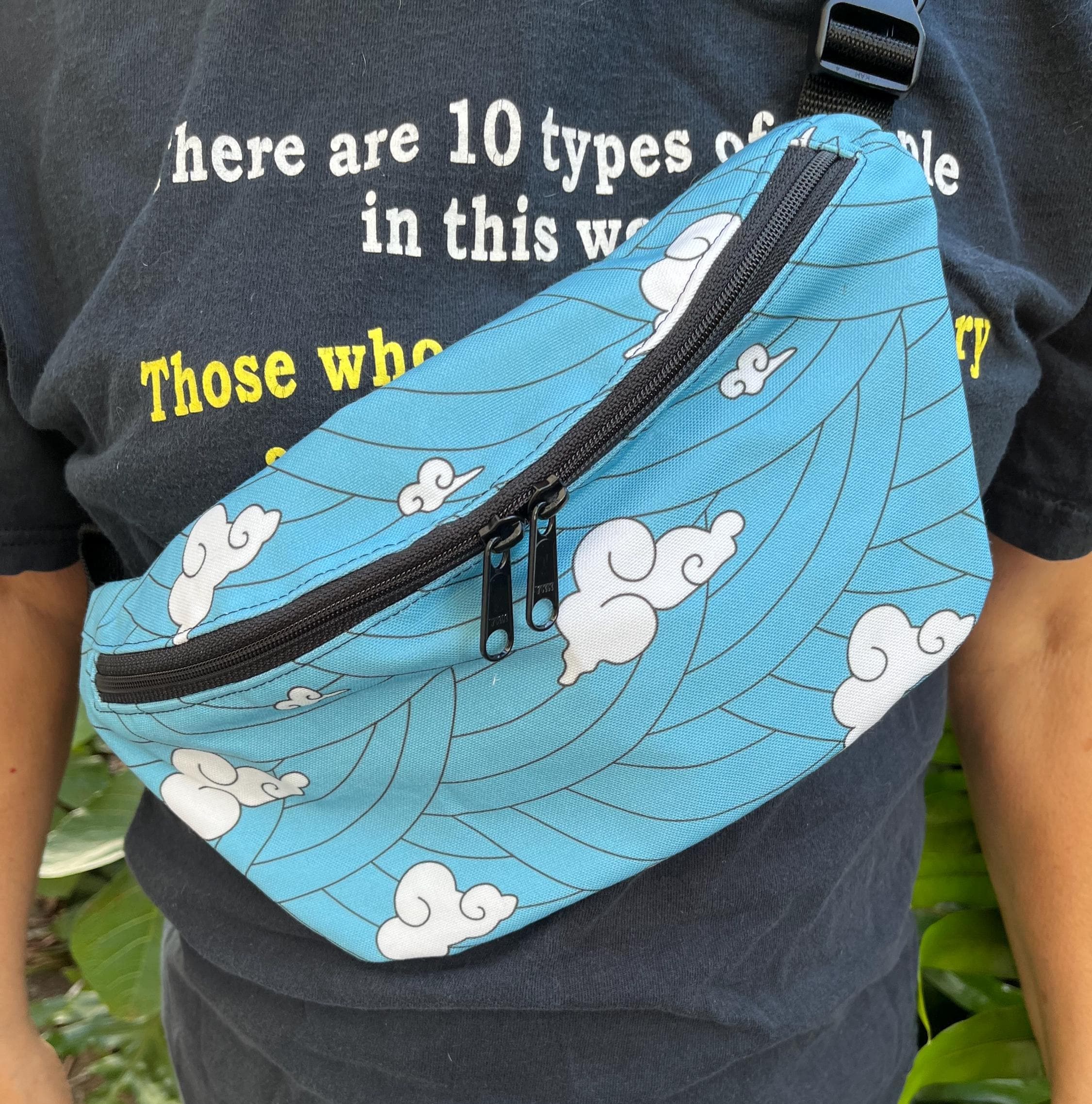 Blue Anime Clouds Crossbody Pouch