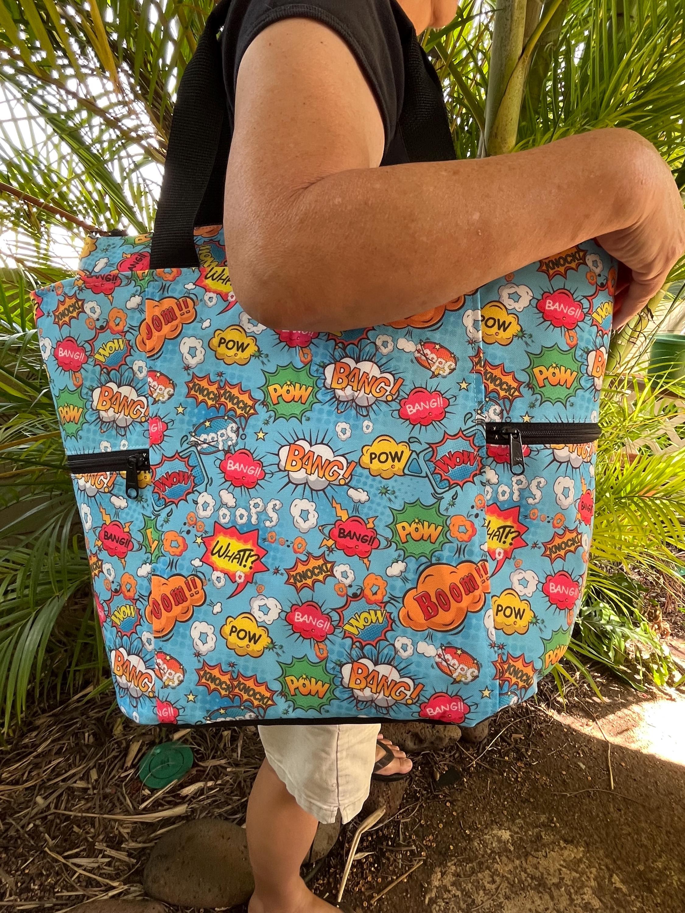 Comic Onomatopoeia Washable Tote Shopping Bag, view 8