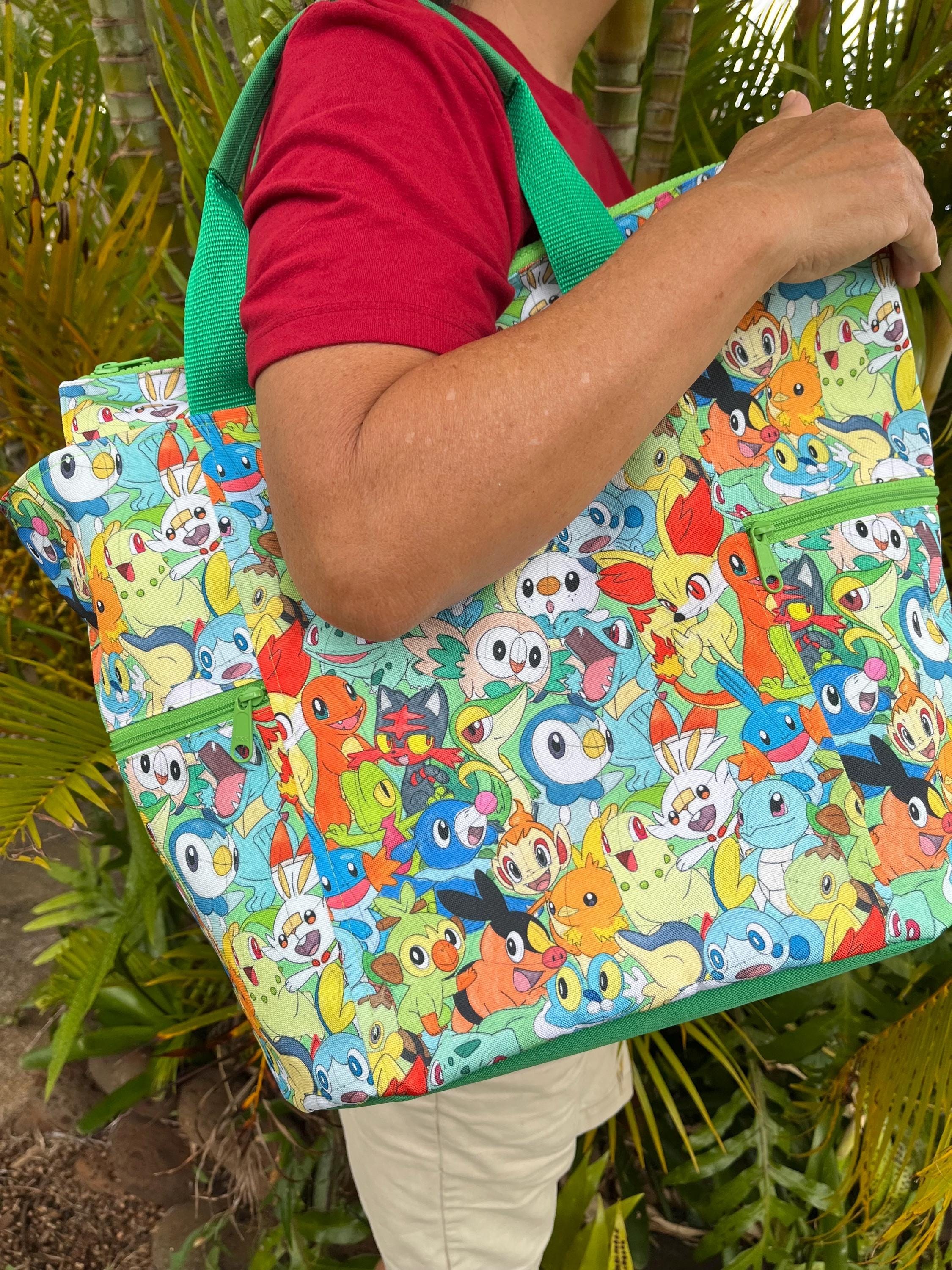 Alola Galar Kalos Pocket Monsters Washable Tote Shopping Bag, view 2