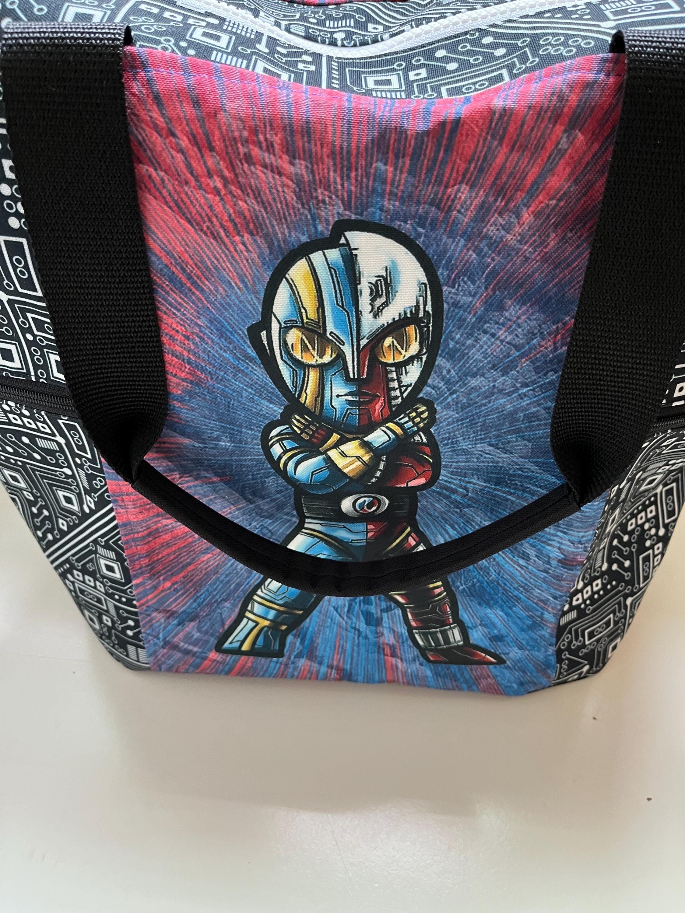 Cyborg Hero Washable Tote Shopping Bag, view 7