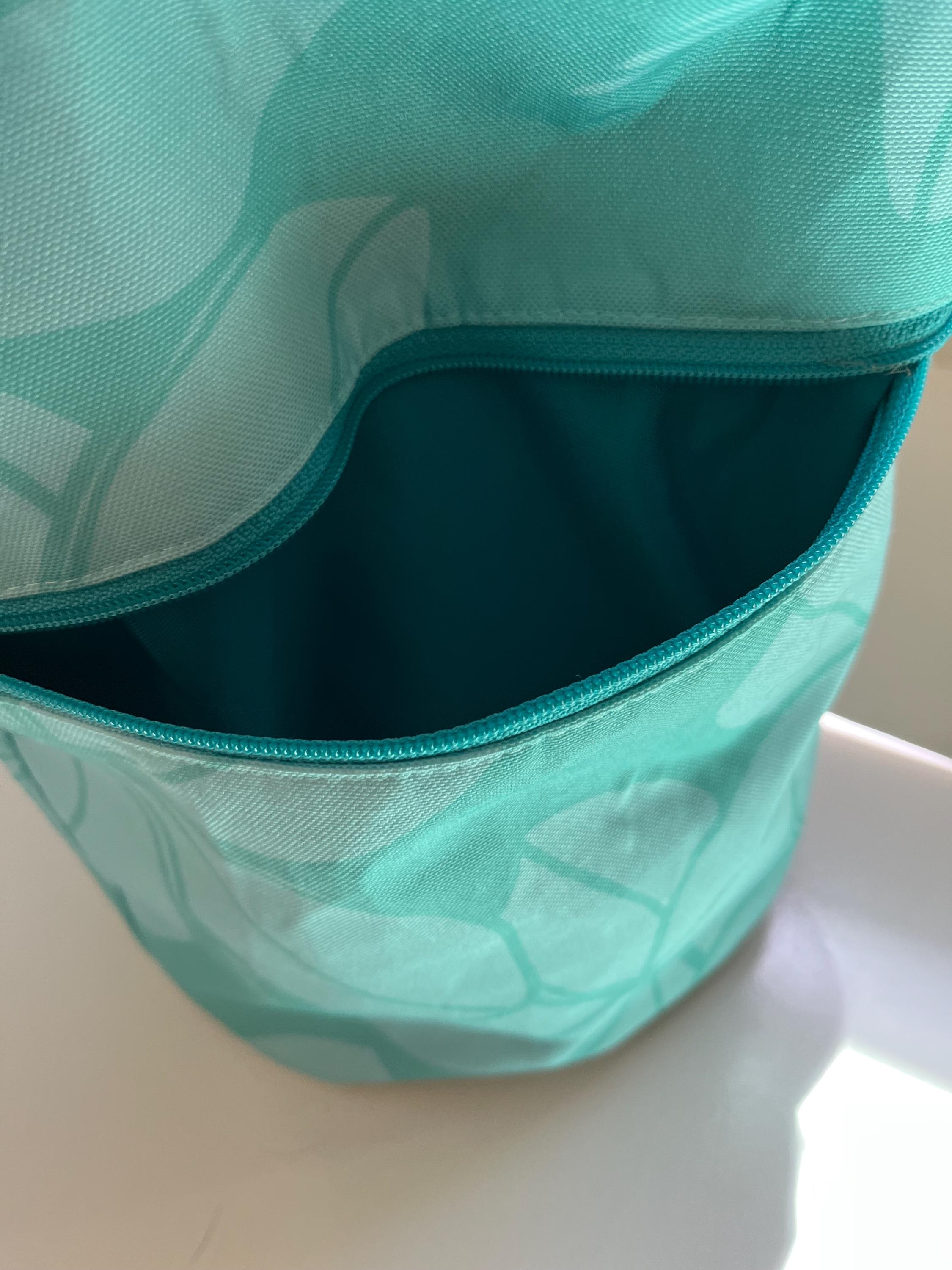 Teal Plumeria Washable Tote Shopping Bag, view 4