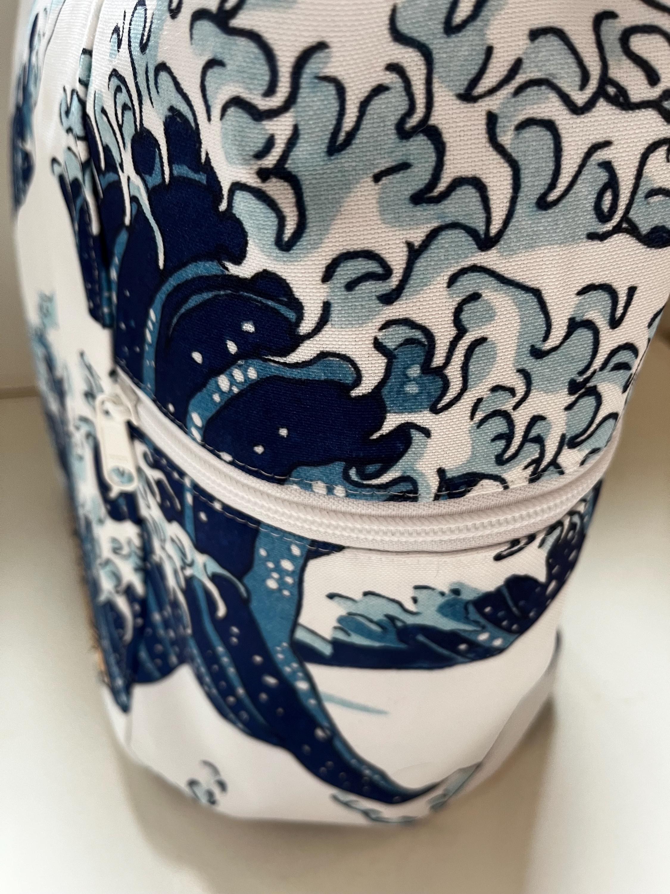 Wave Hokusai Tote Bag: Washable Recycled Canvas Shopping Bag, view 3