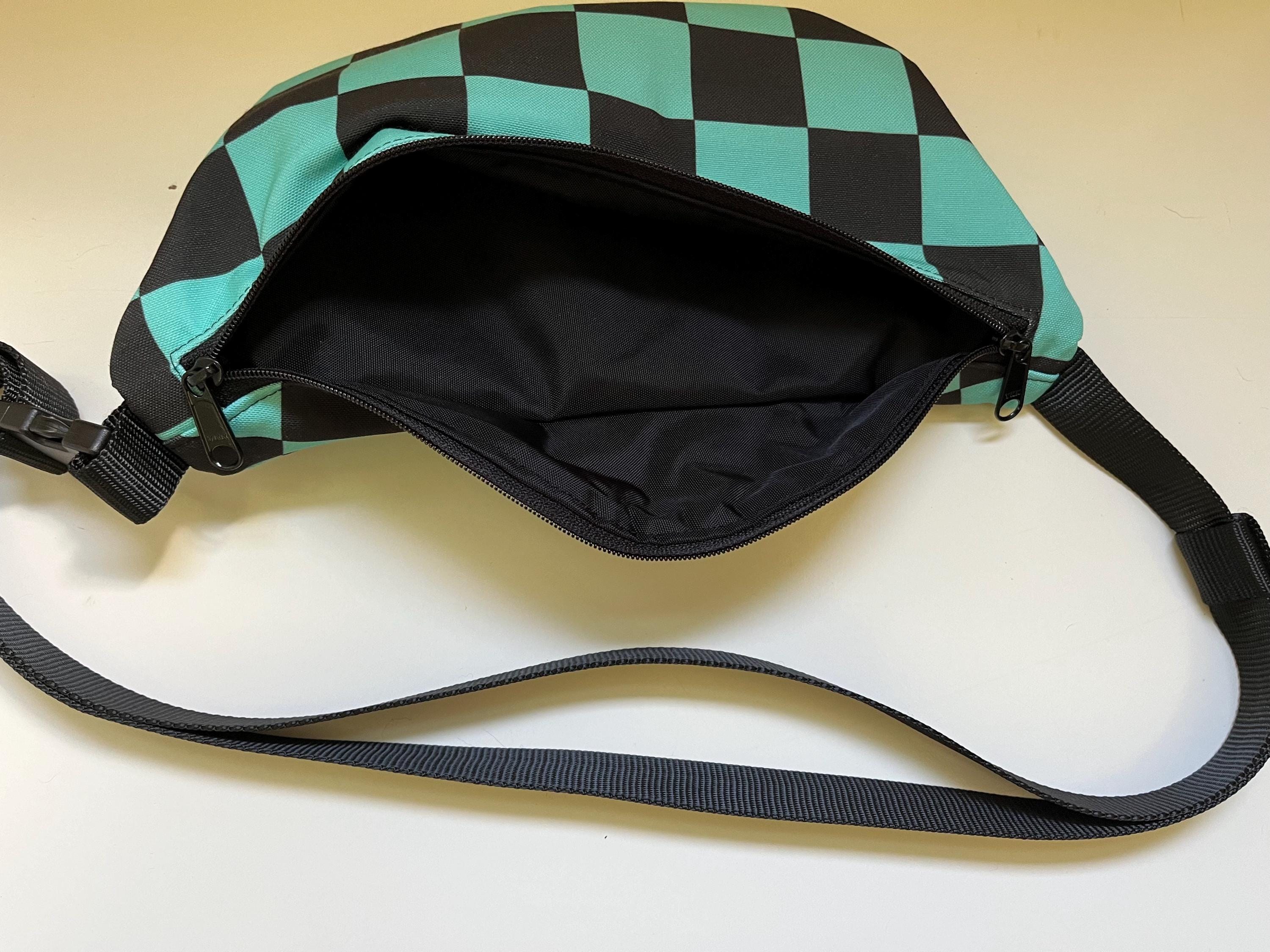 Green Checkerboard Crossbody Pouch, view 4