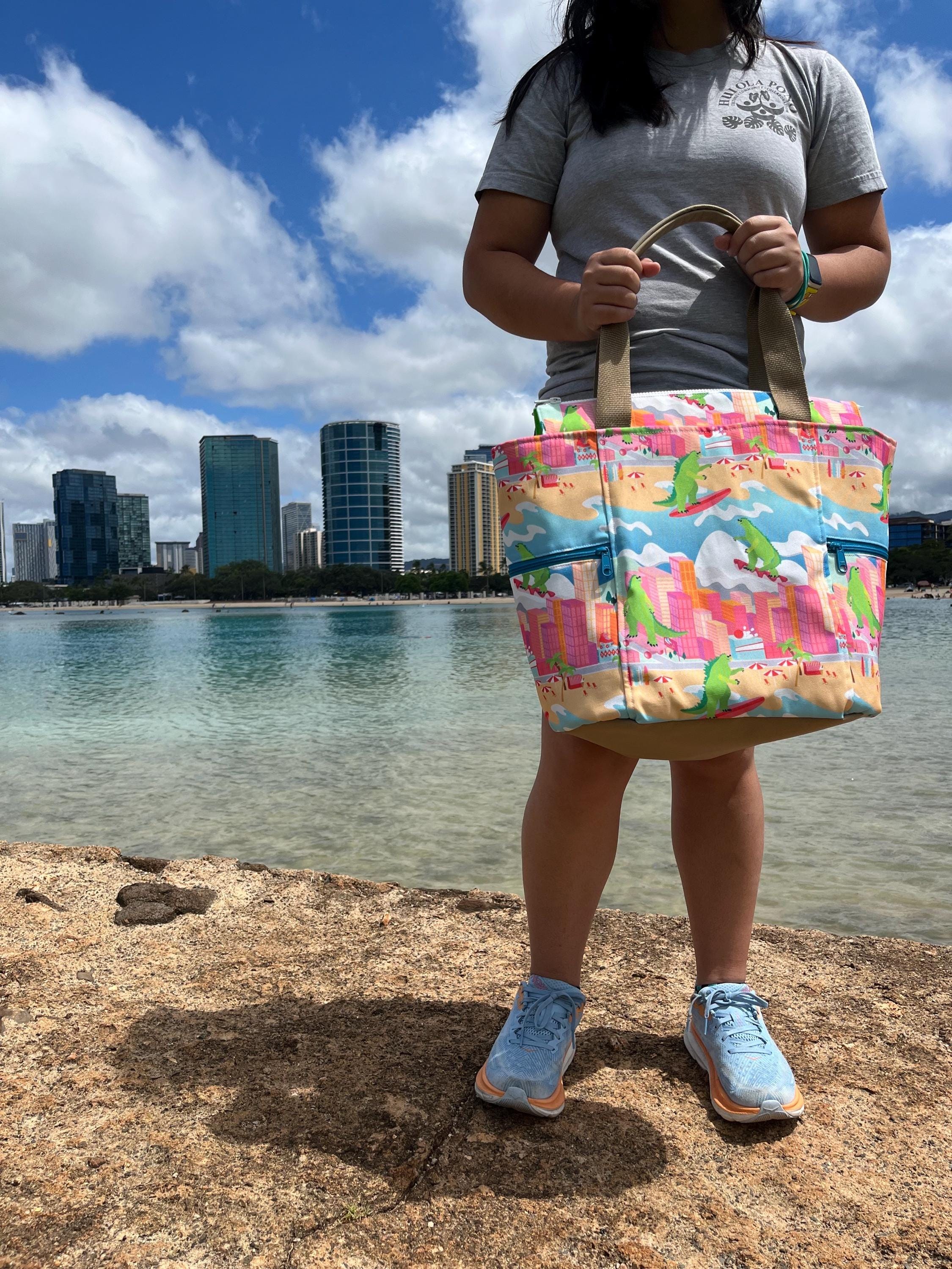Kaiju Vacation Washable Tote Shopping Bag, view 9