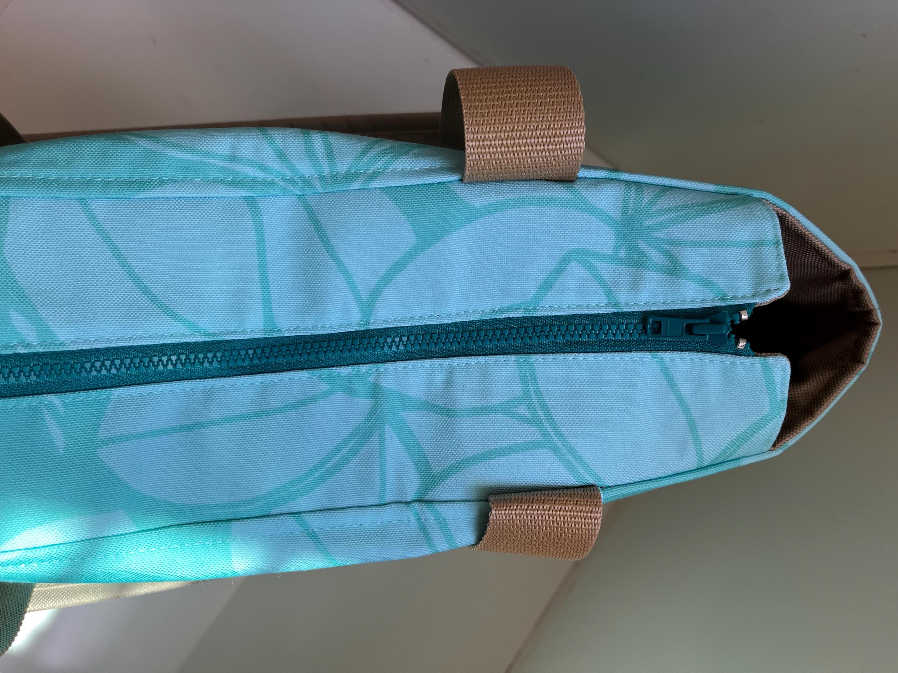 Teal Plumeria Washable Tote Shopping Bag, view 7