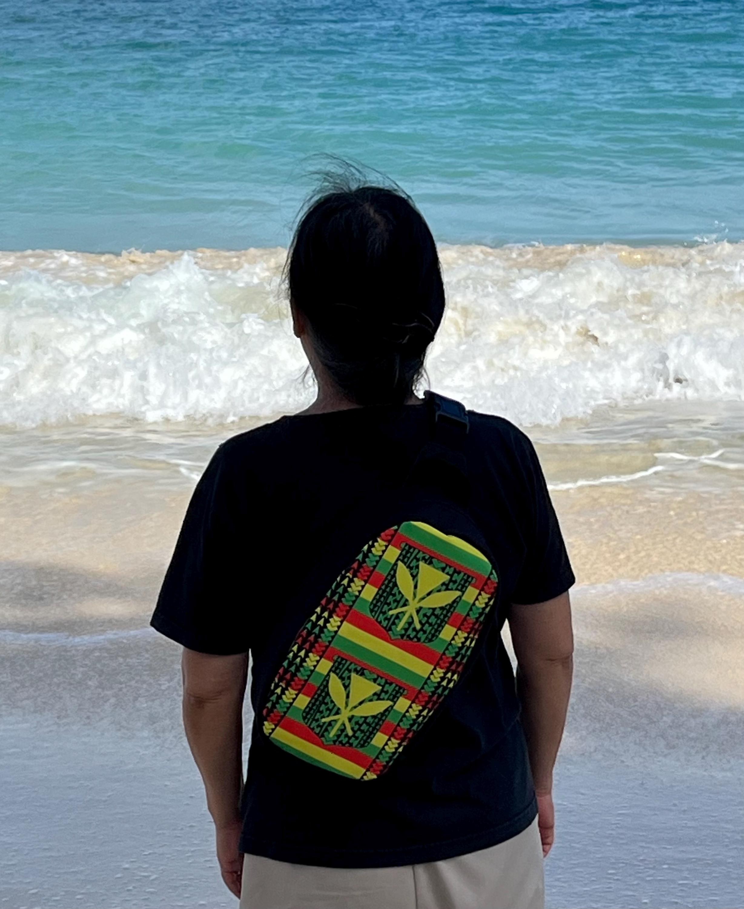 Kanaka Maoli Flag Bullet Sling-pack Backpack, view 2