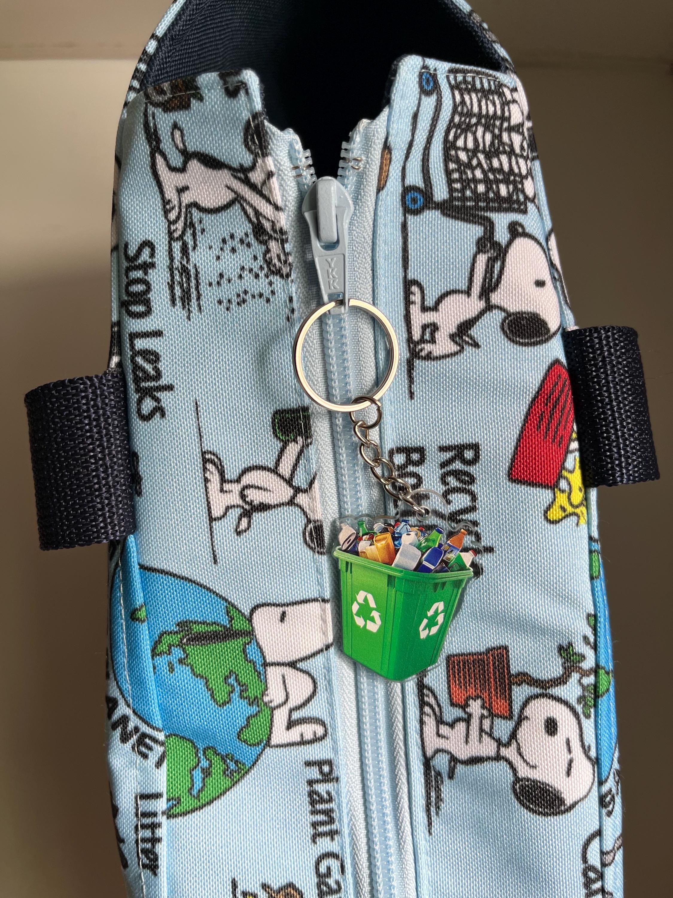 Blue Recycling Beagle Washable Tote Shopping Bag, view 6