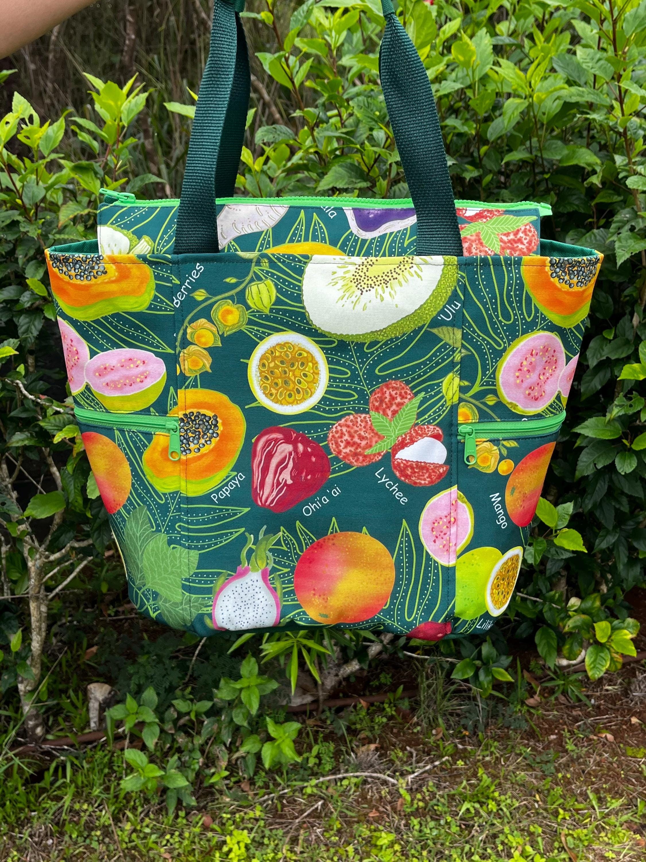 Hawaiian Fruits Washable Tote Shopping Bag
