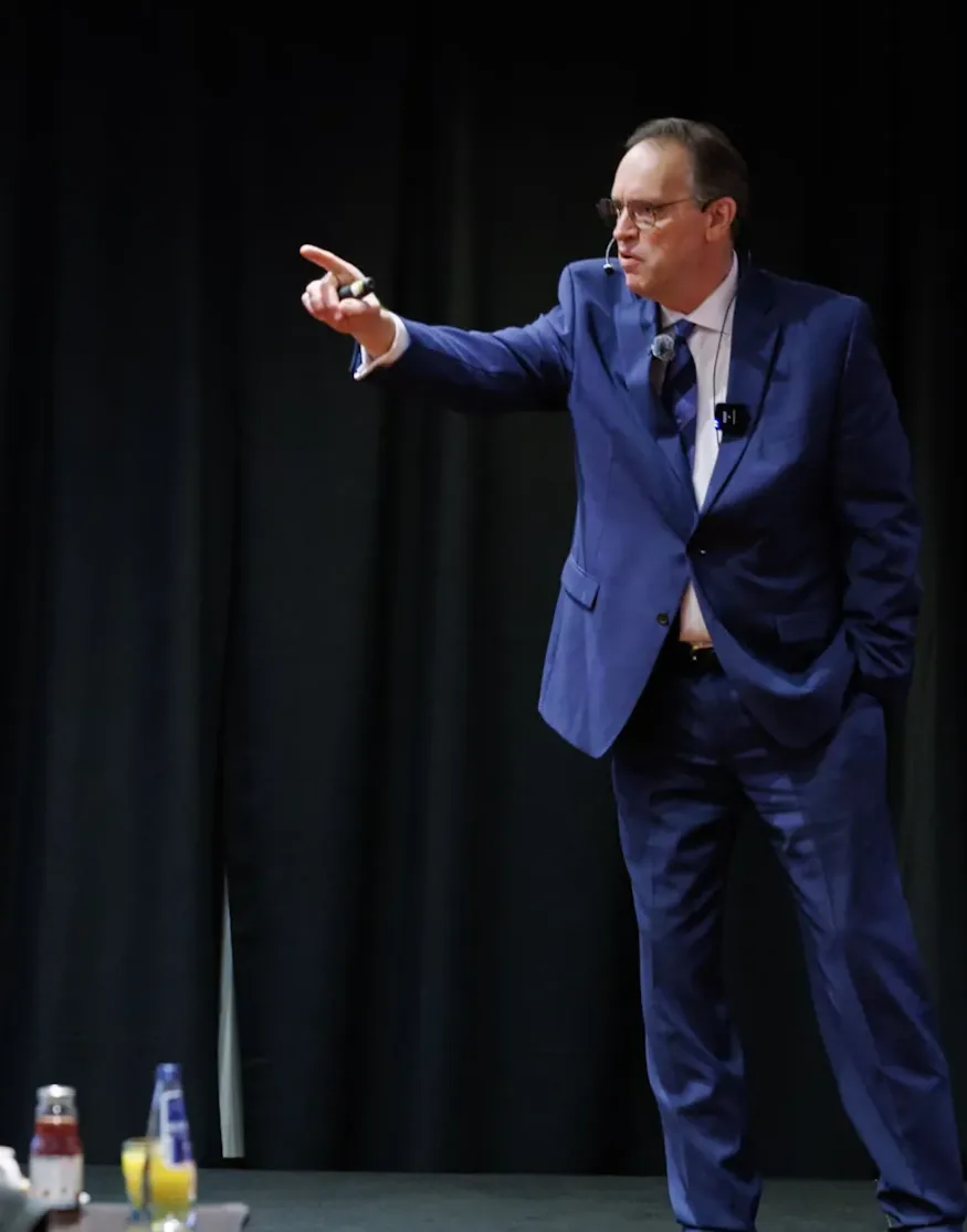 William C. Davis speaking at an event