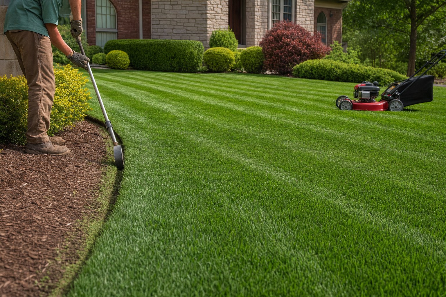 Lawn mowing service illustration