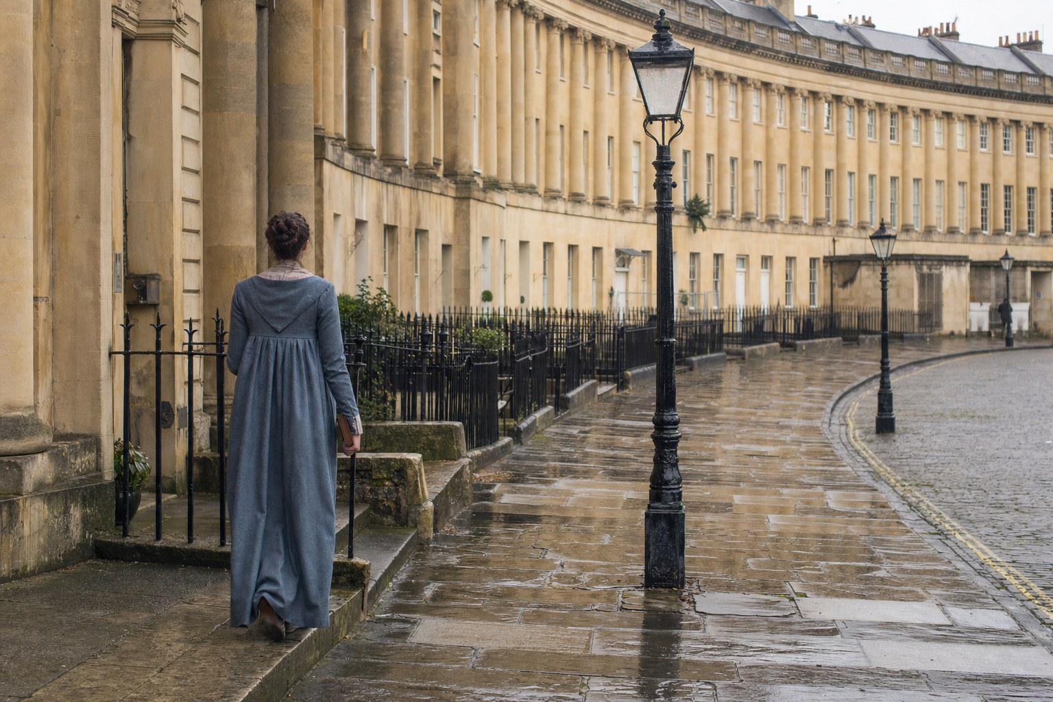 Georgian Bath street after rain