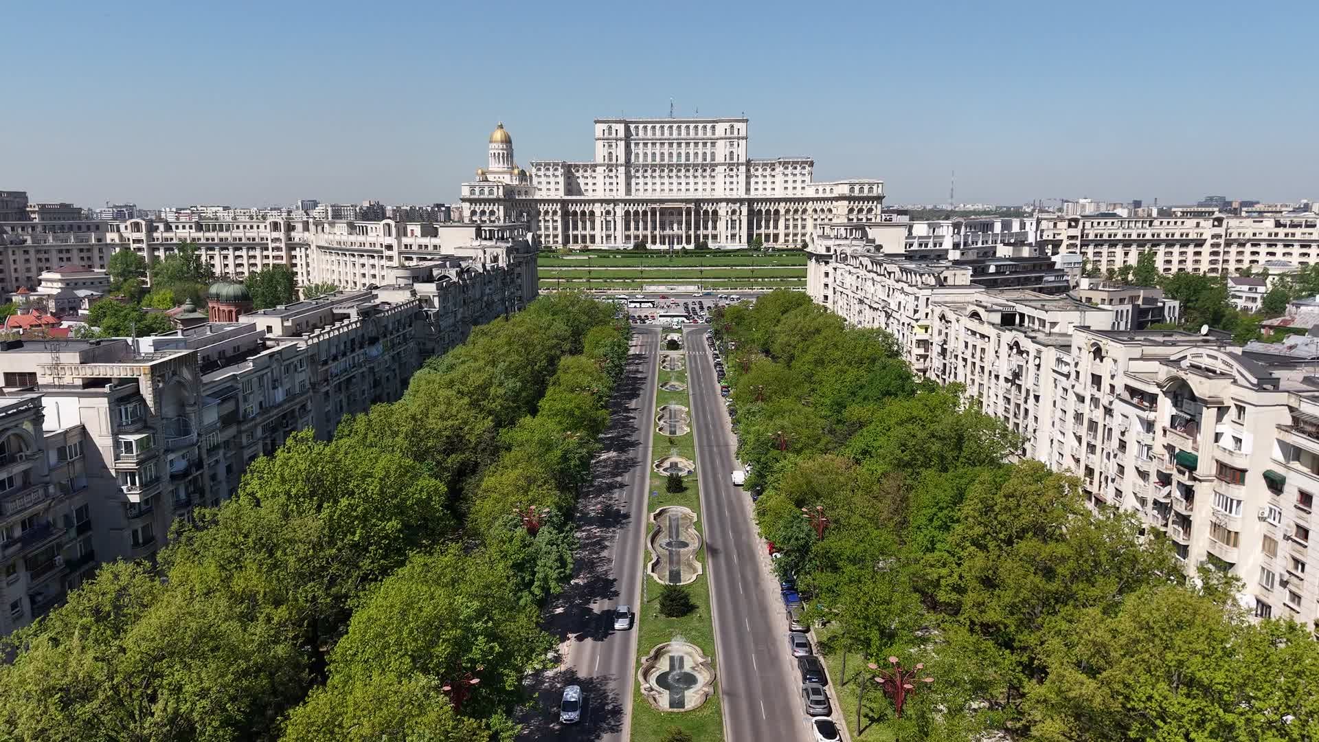 Unirii Boulevard leading to the Palace of the Parliament in Bucharest