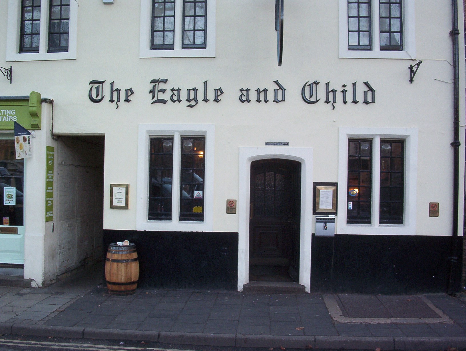 The Eagle and Child pub facade in Oxford