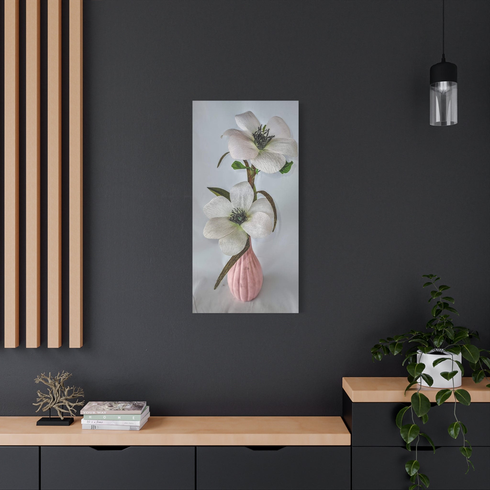 Canvas Print - Vibrant Anemones in Pink Vessel, view 1