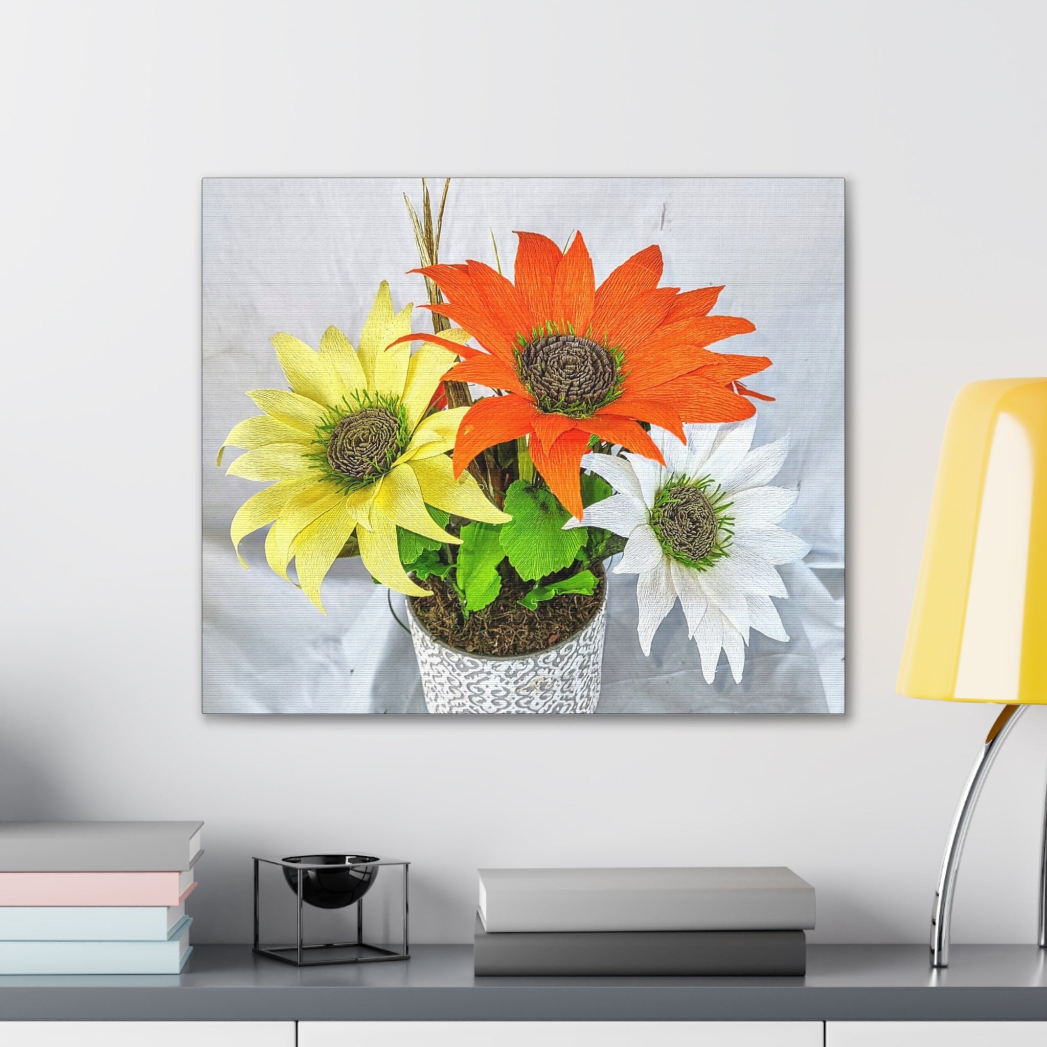 Canvas Stretched, Sunflowers, view 1