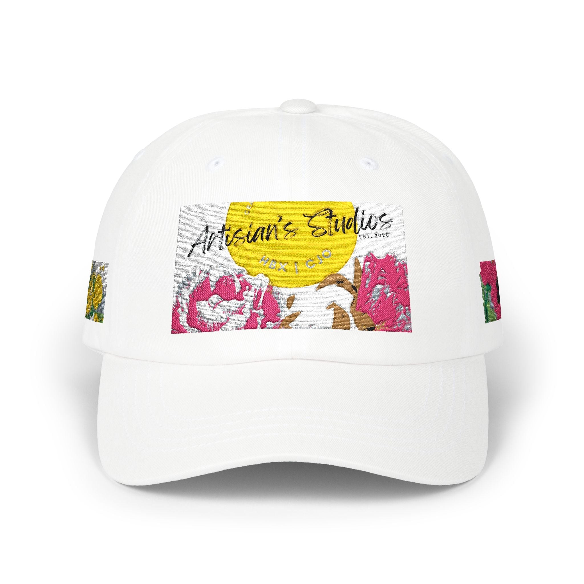 Classic Dad Cap — Sunshine Floral Logo Hat, view 1
