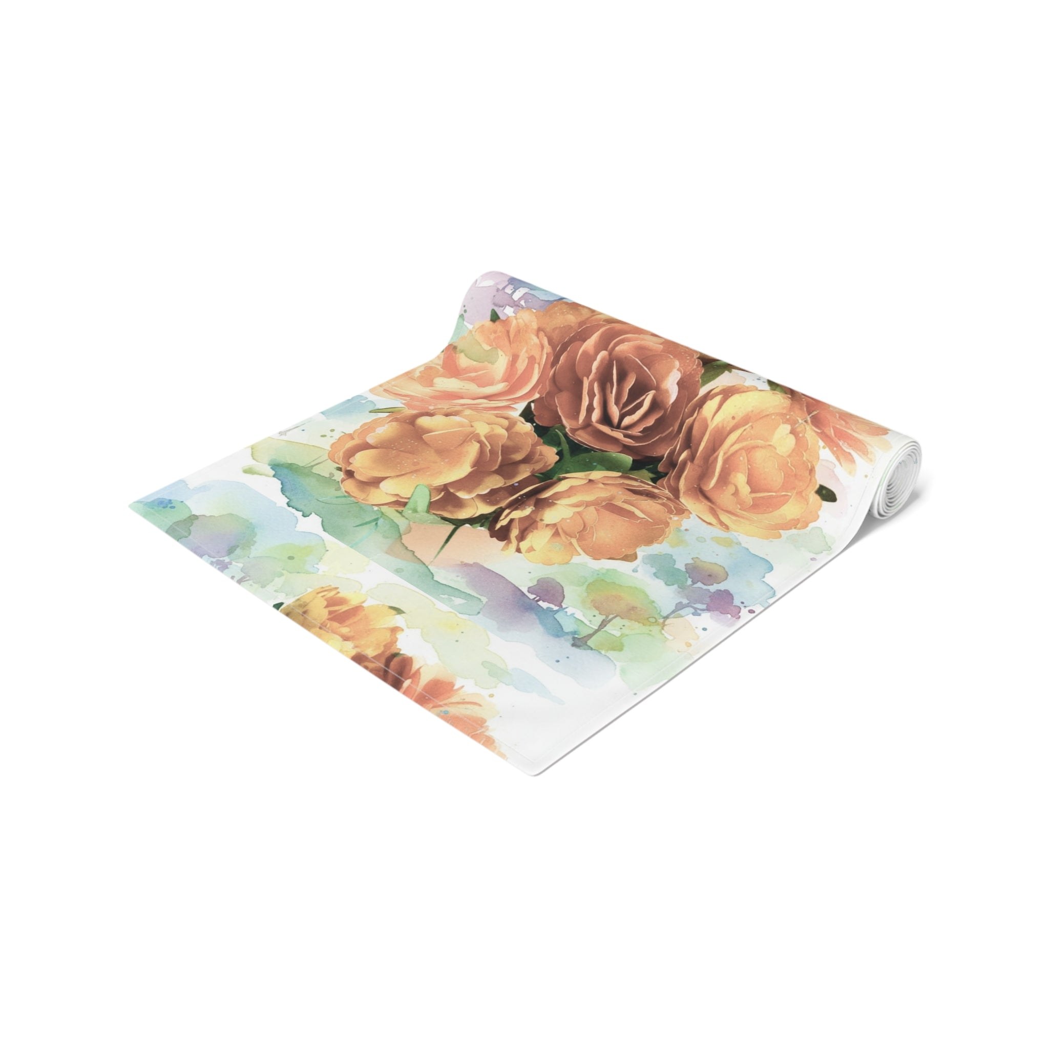 Floral Rose Watercolor Table Runner