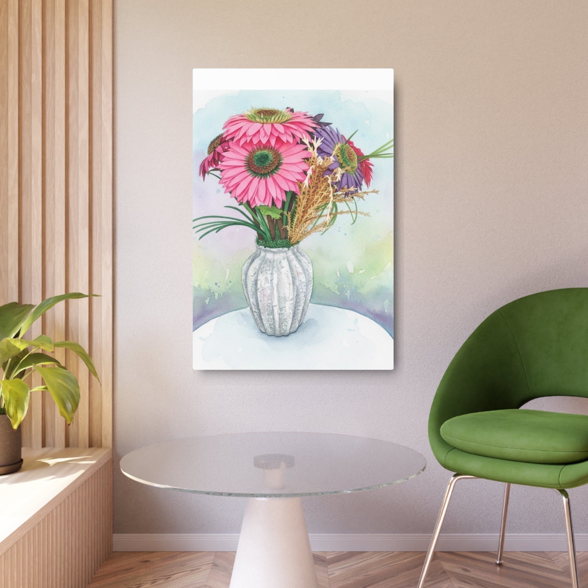 Metal Sign - Watercolor Pink Gerbera - Founder's Badge #1