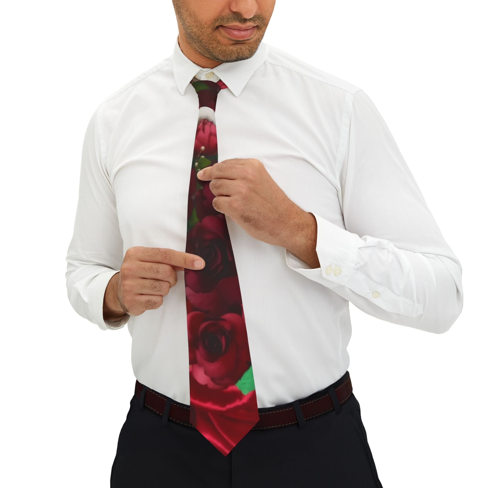 Necktie - Ruby Red Color Men's Necktie for Special Occasions, view 1
