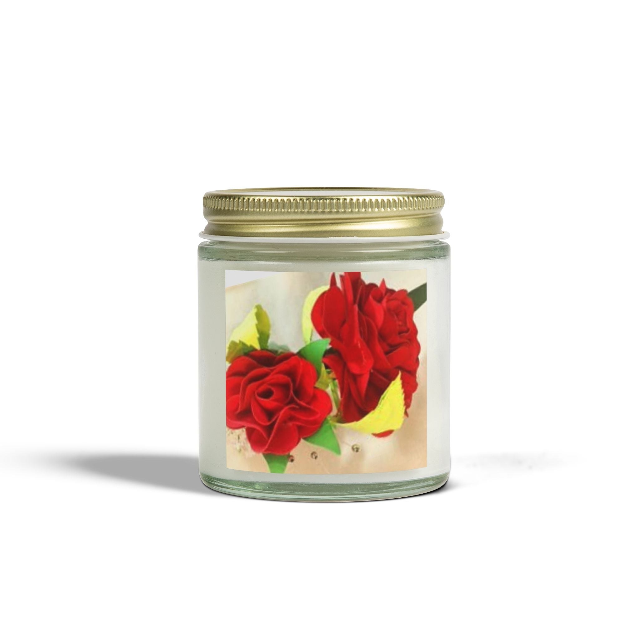 Scented Candles, Ruby Red Roses Floral Bouquet, view 1