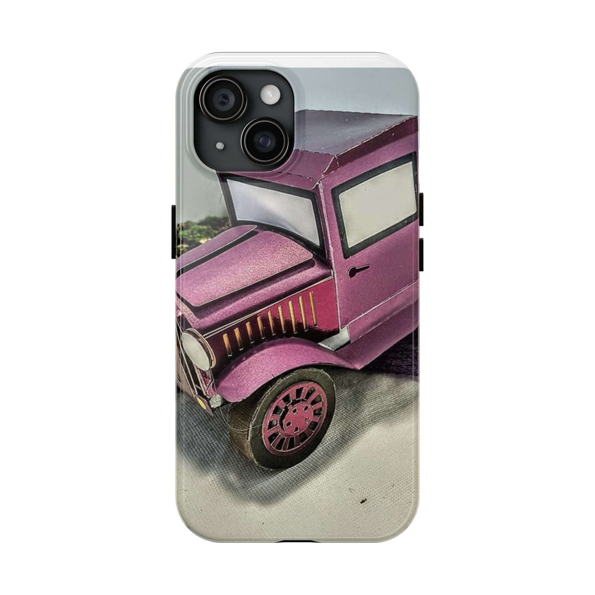 Phone Case - Flatbed Vintage Truck, bright metallic purple, perfect gift for anyone or your personal life, view 1