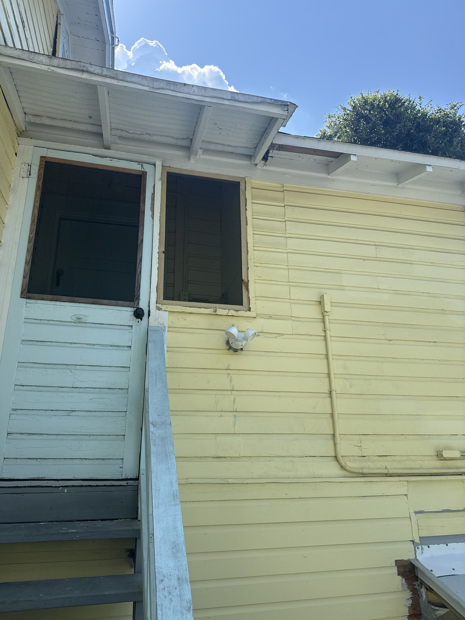 Historic exterior landing before repair