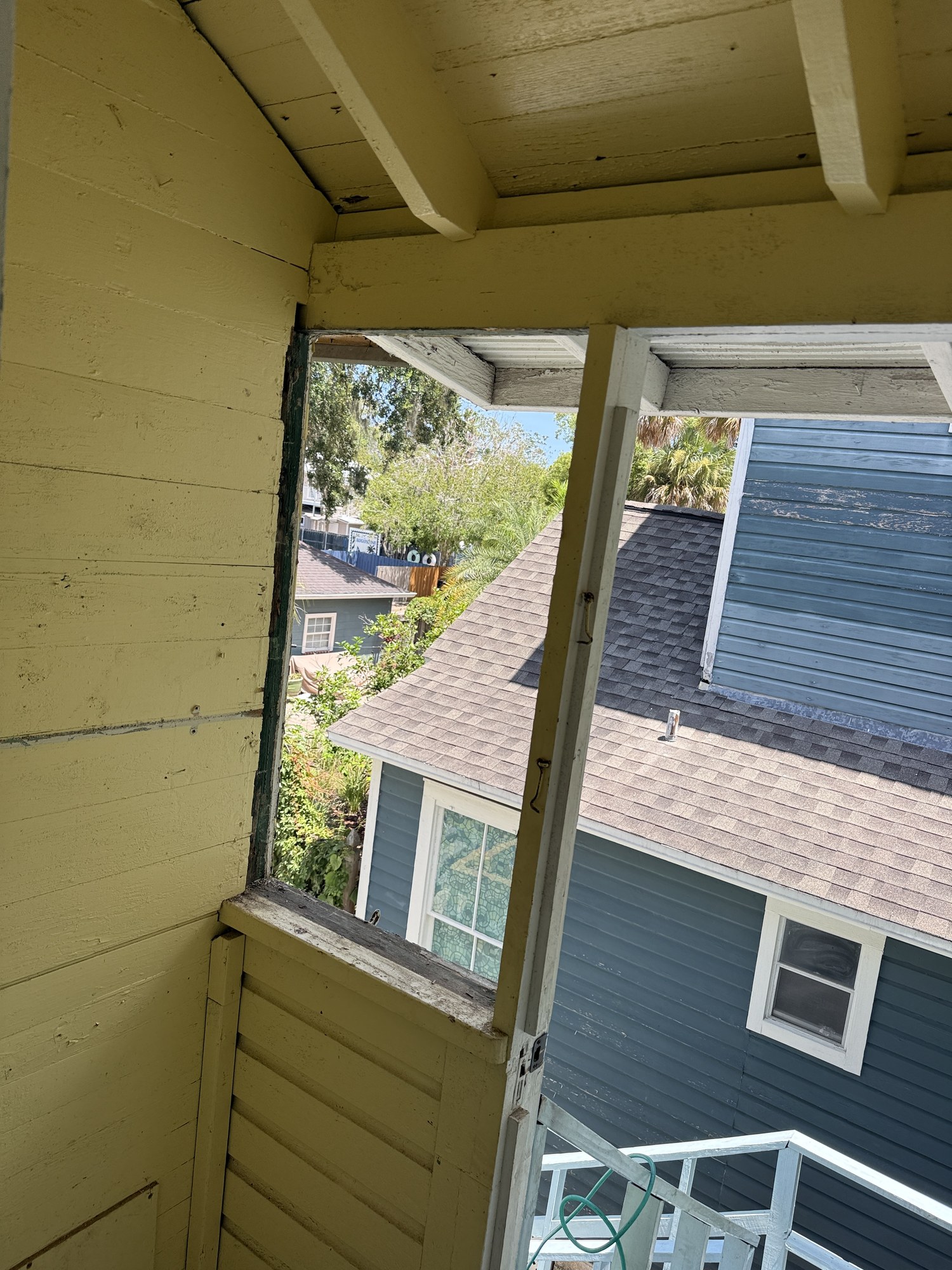 Historic porch opening before the restoration work