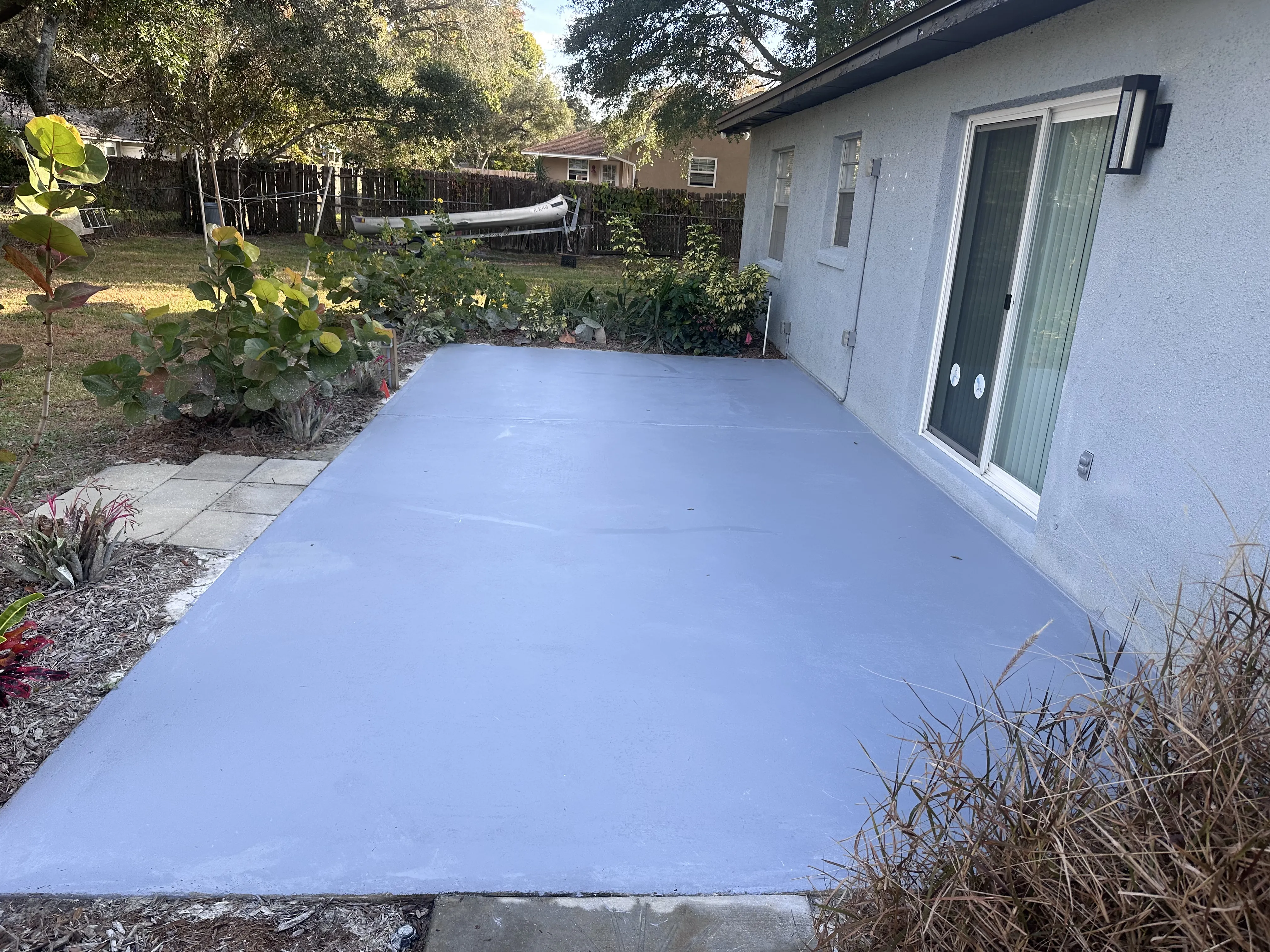 Patio concrete repair & refinish