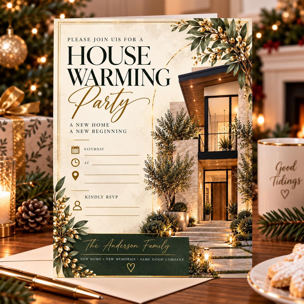 Editable Modern Housewarming Invitation