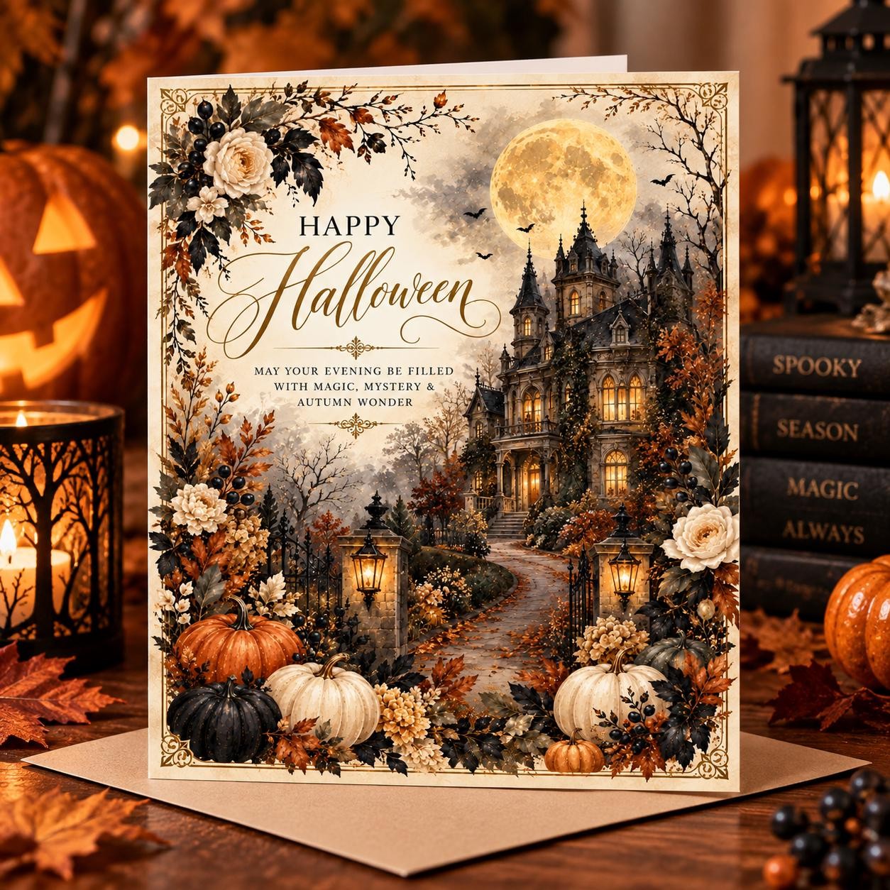 Elegant Gothic Halloween Card