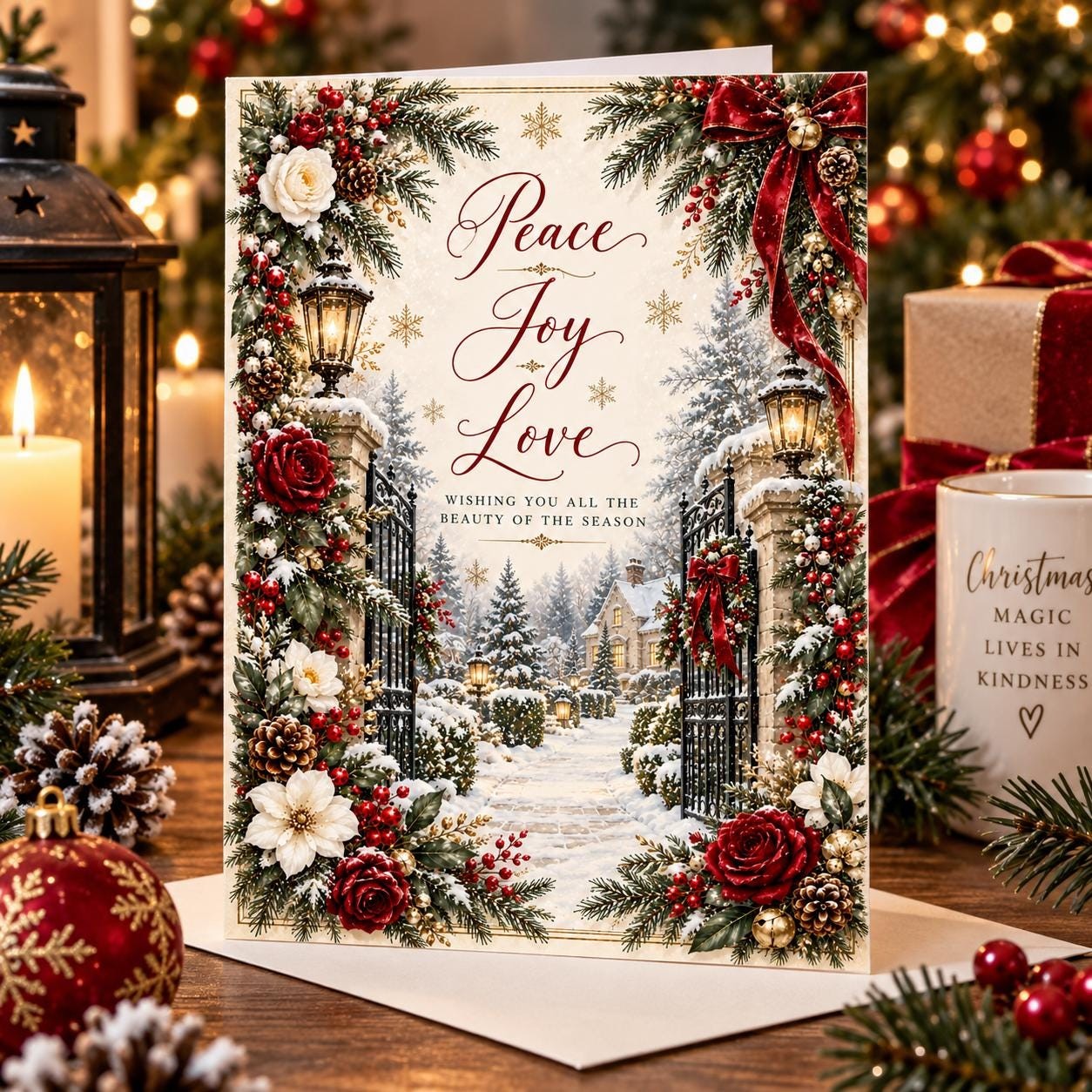 Peace Joy Love Christmas Card