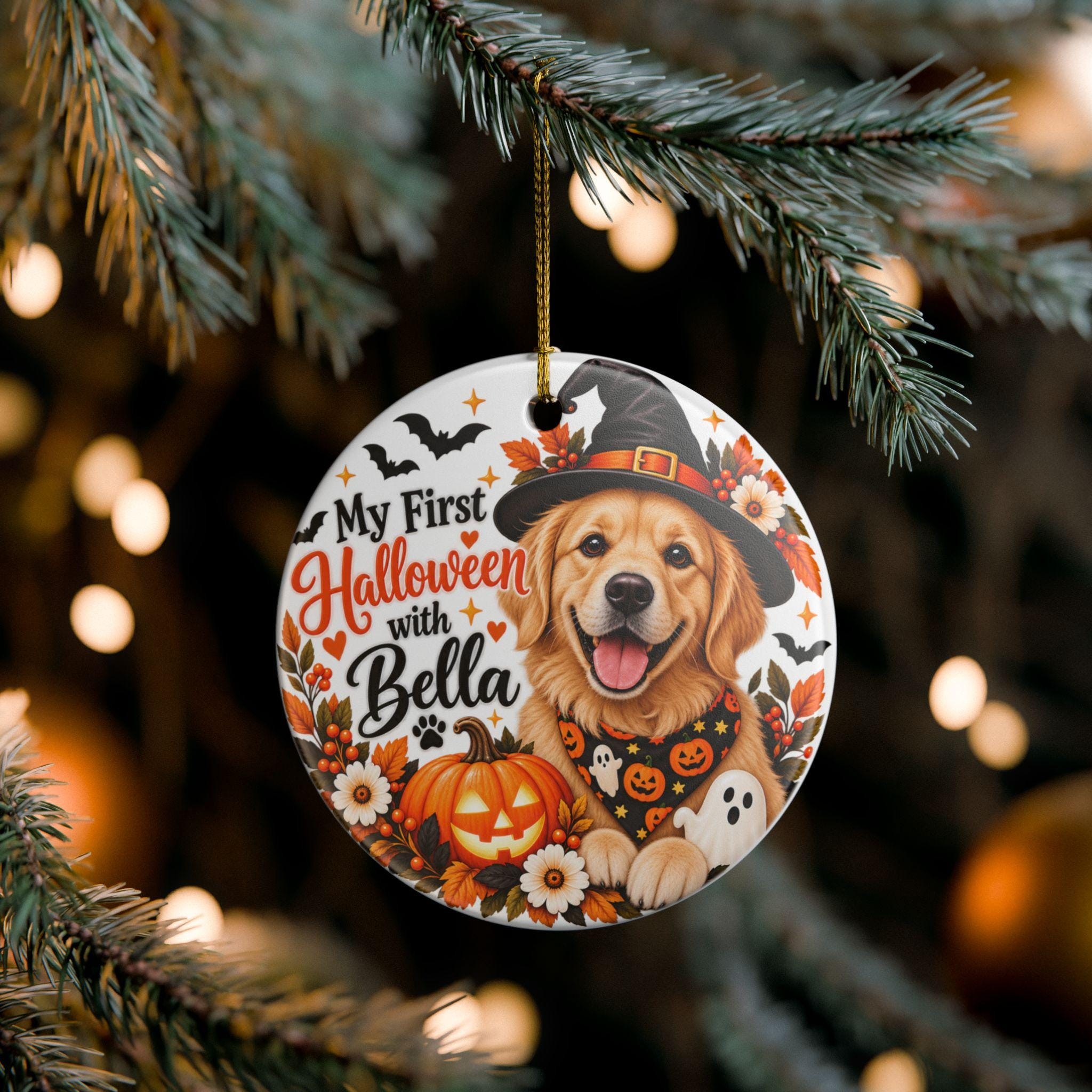 My First Halloween with Bella Ceramic Ornament