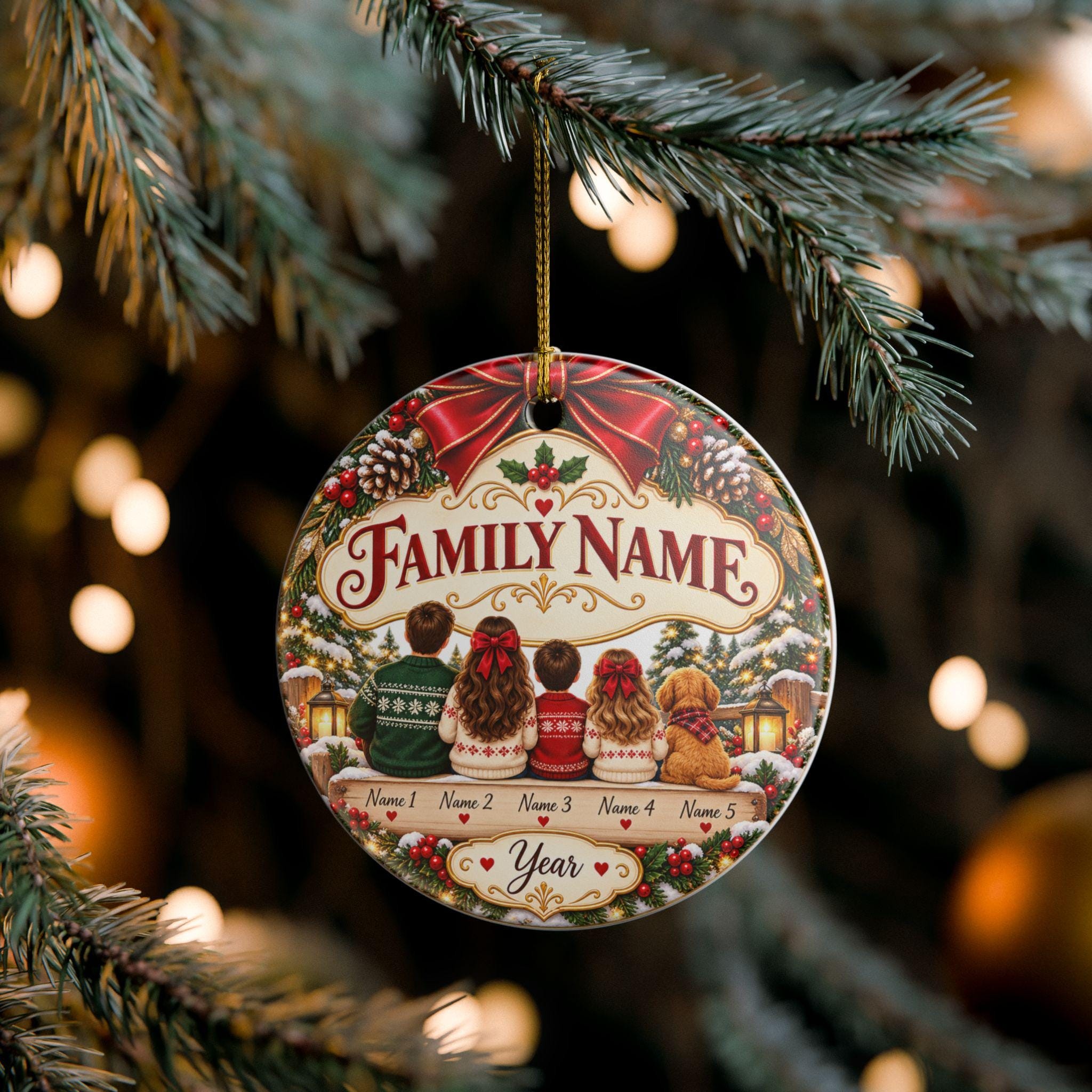 Personalized Family Name Ornament Ceramic Decoration