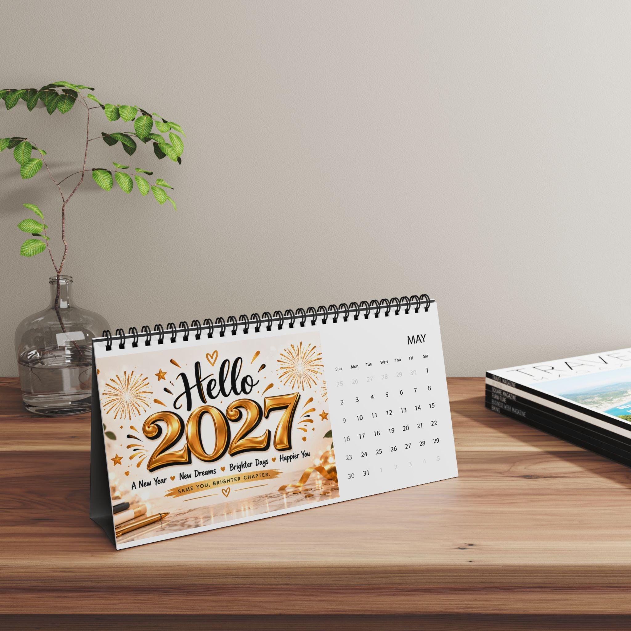 Hello 2027 New Year Desk Calendar