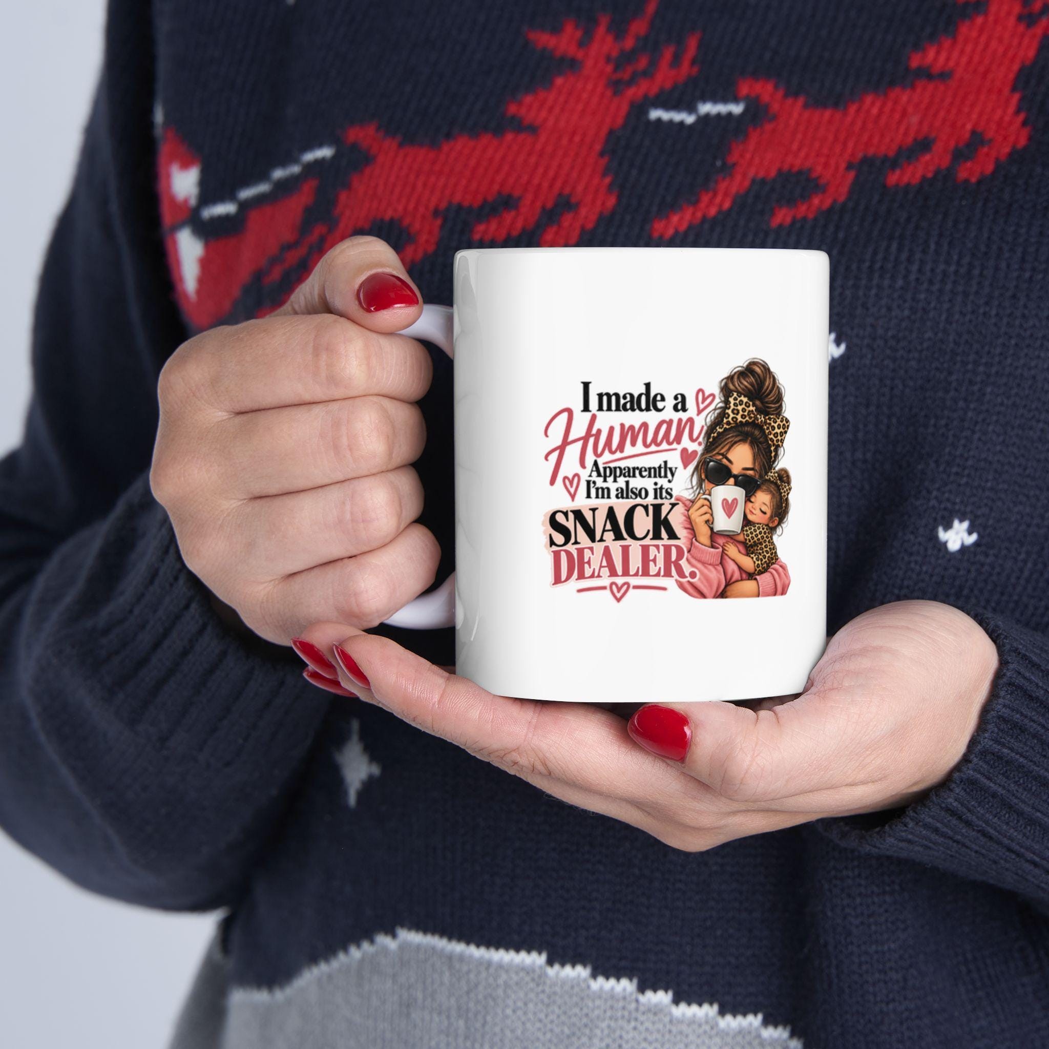 Curly Hair Mama Illustration Mug