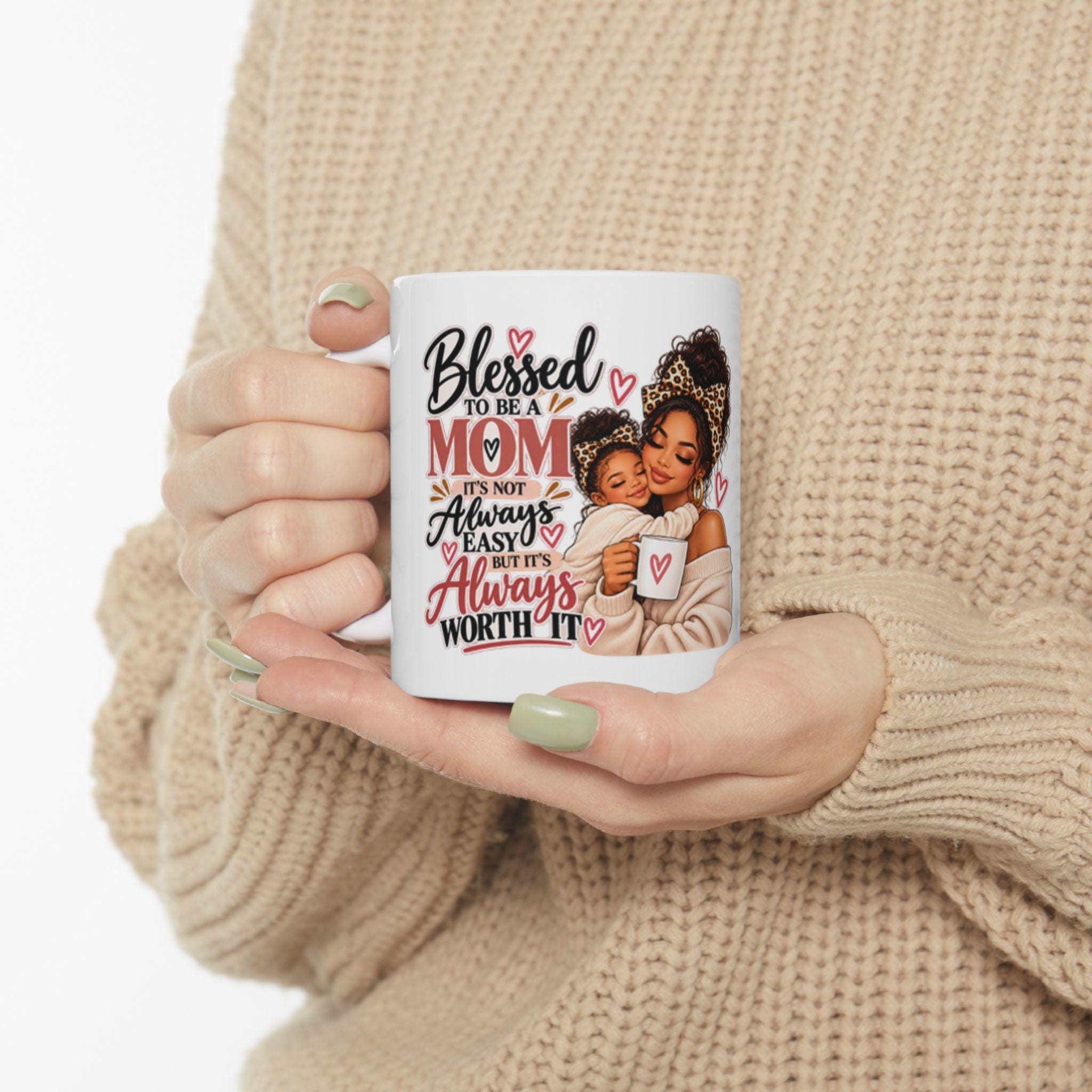 Mama and Daughter Illustration Mug