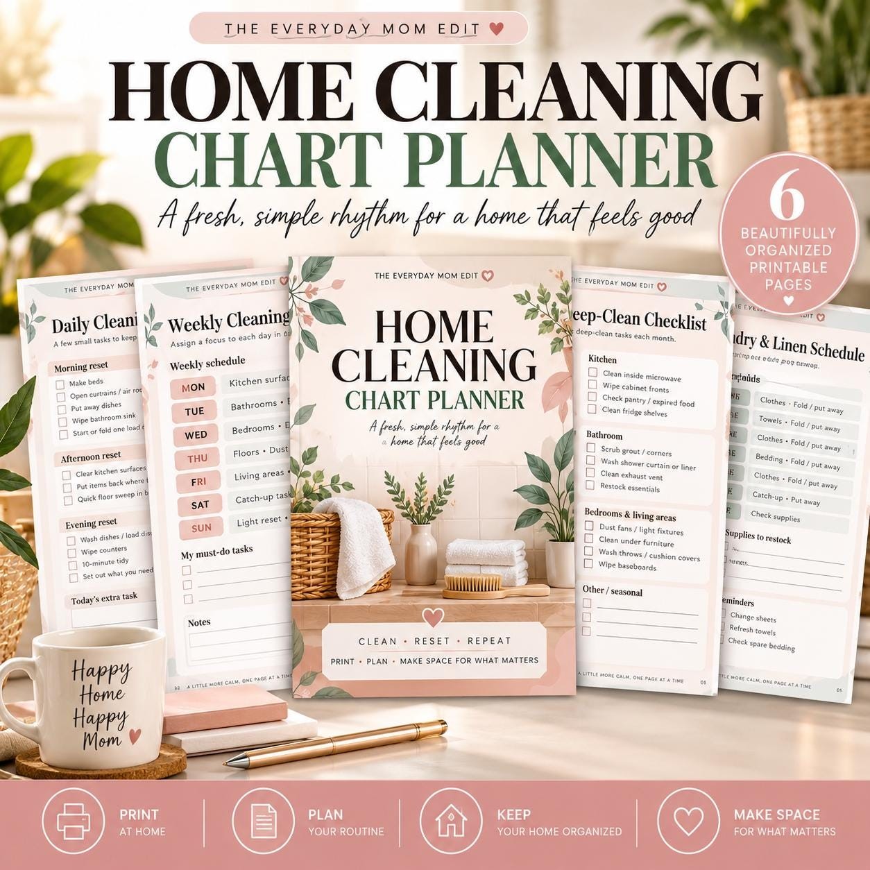 Home Cleaning Chart Planner