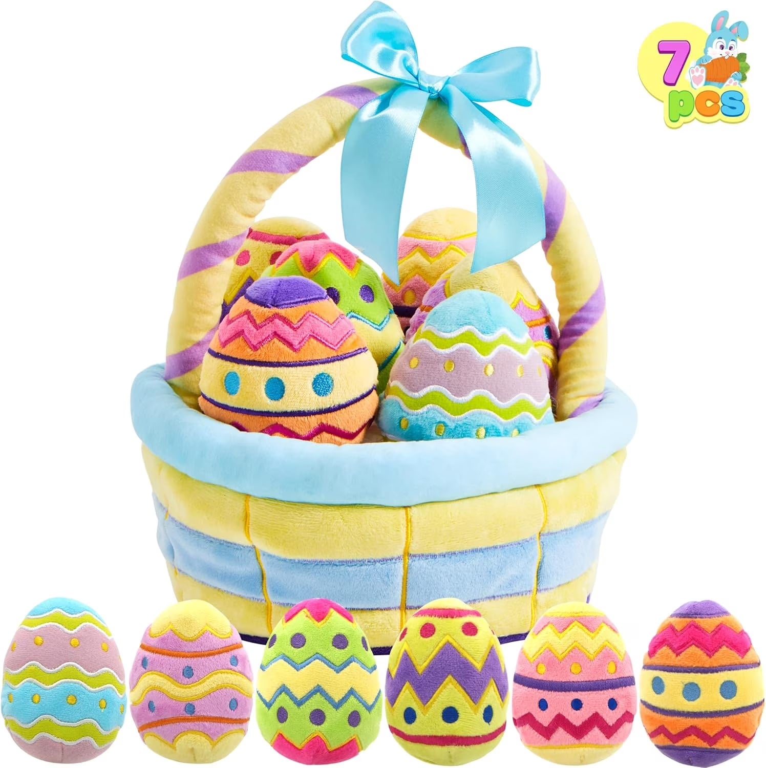 7-Piece Easter Plush Basket Set for Kids